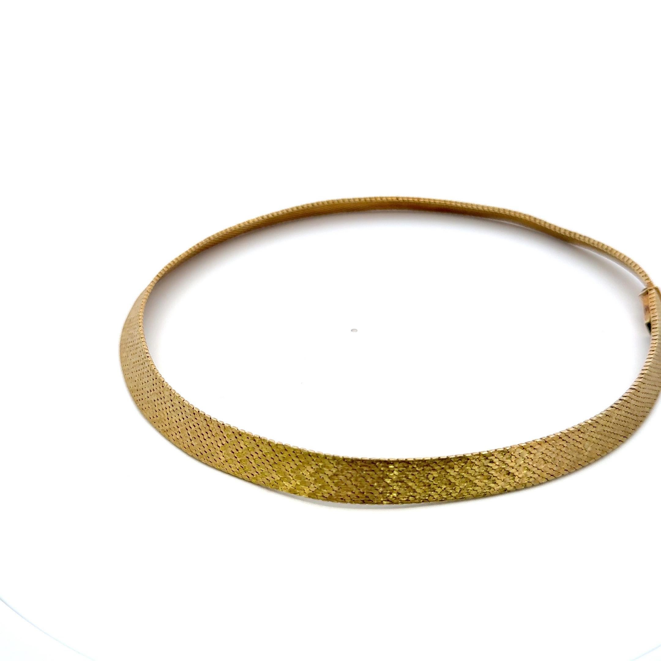 Tiffany & Co, Woven Collar Necklace 14 Karat Yellow Gold 49 Grams 15 Inches For Sale 8