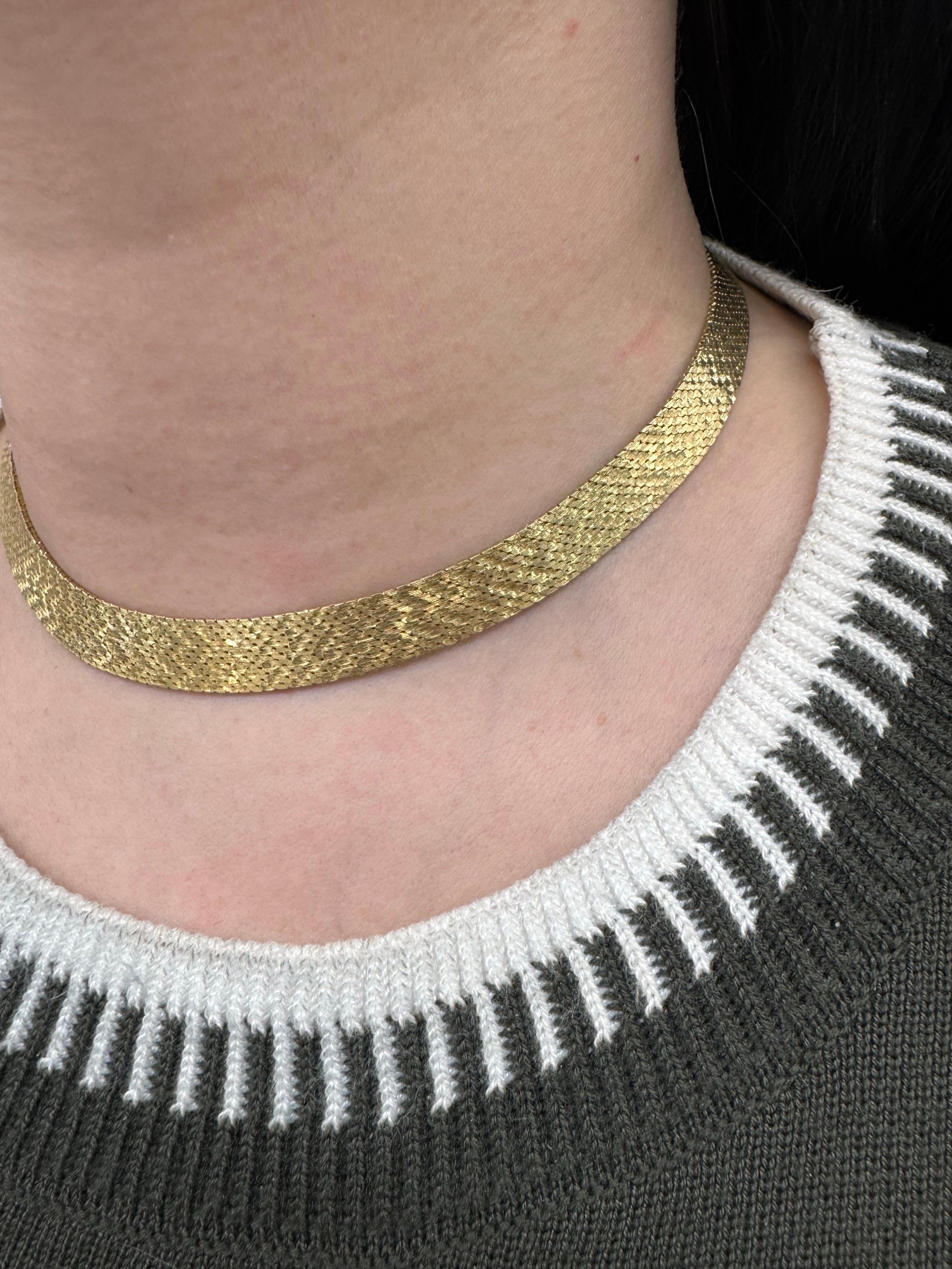 Tiffany & Co, Woven Collar Necklace 14 Karat Yellow Gold 49 Grams 15 Inches For Sale 1