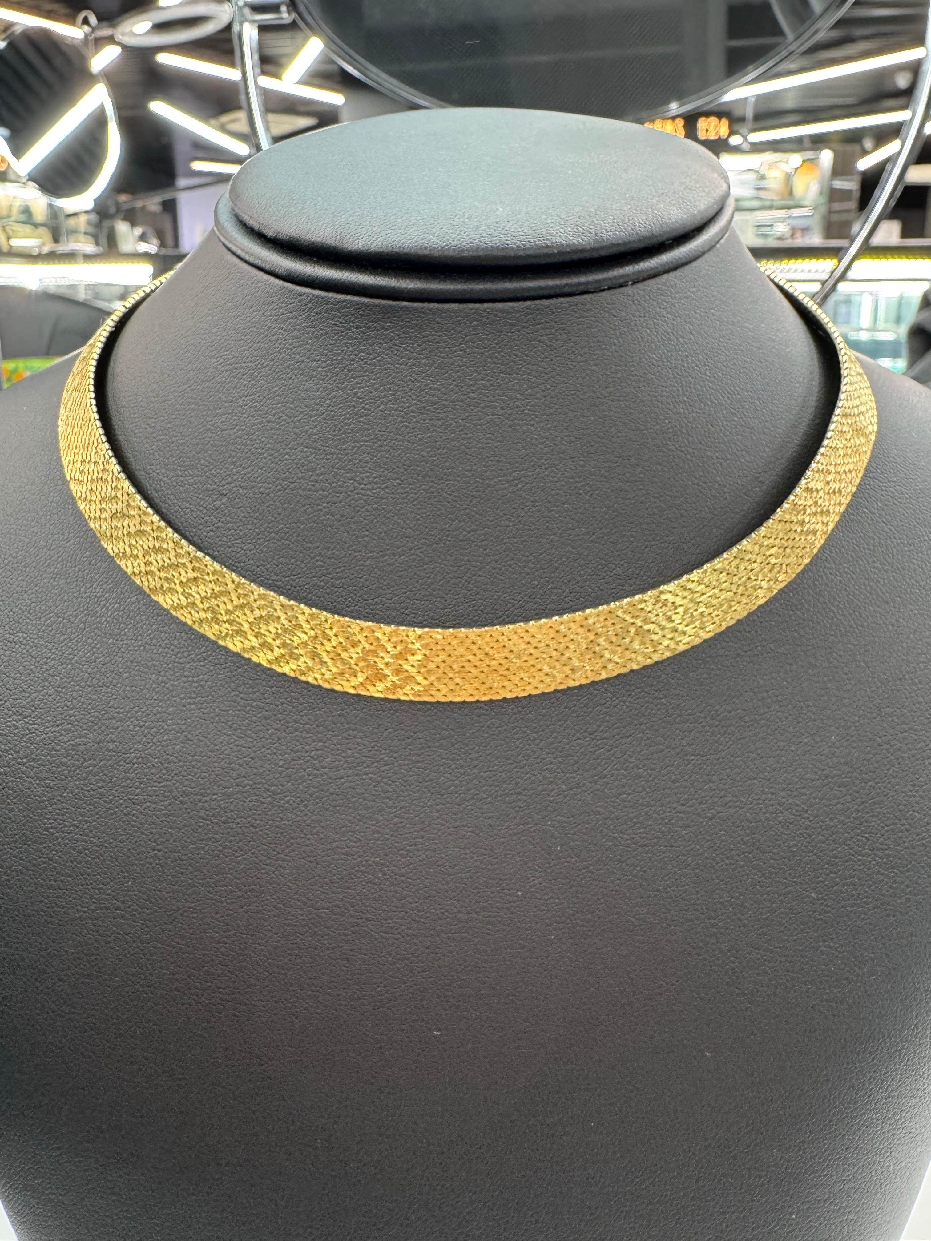 Tiffany & Co, Woven Collar Necklace 14 Karat Yellow Gold 49 Grams 15 Inches For Sale 2