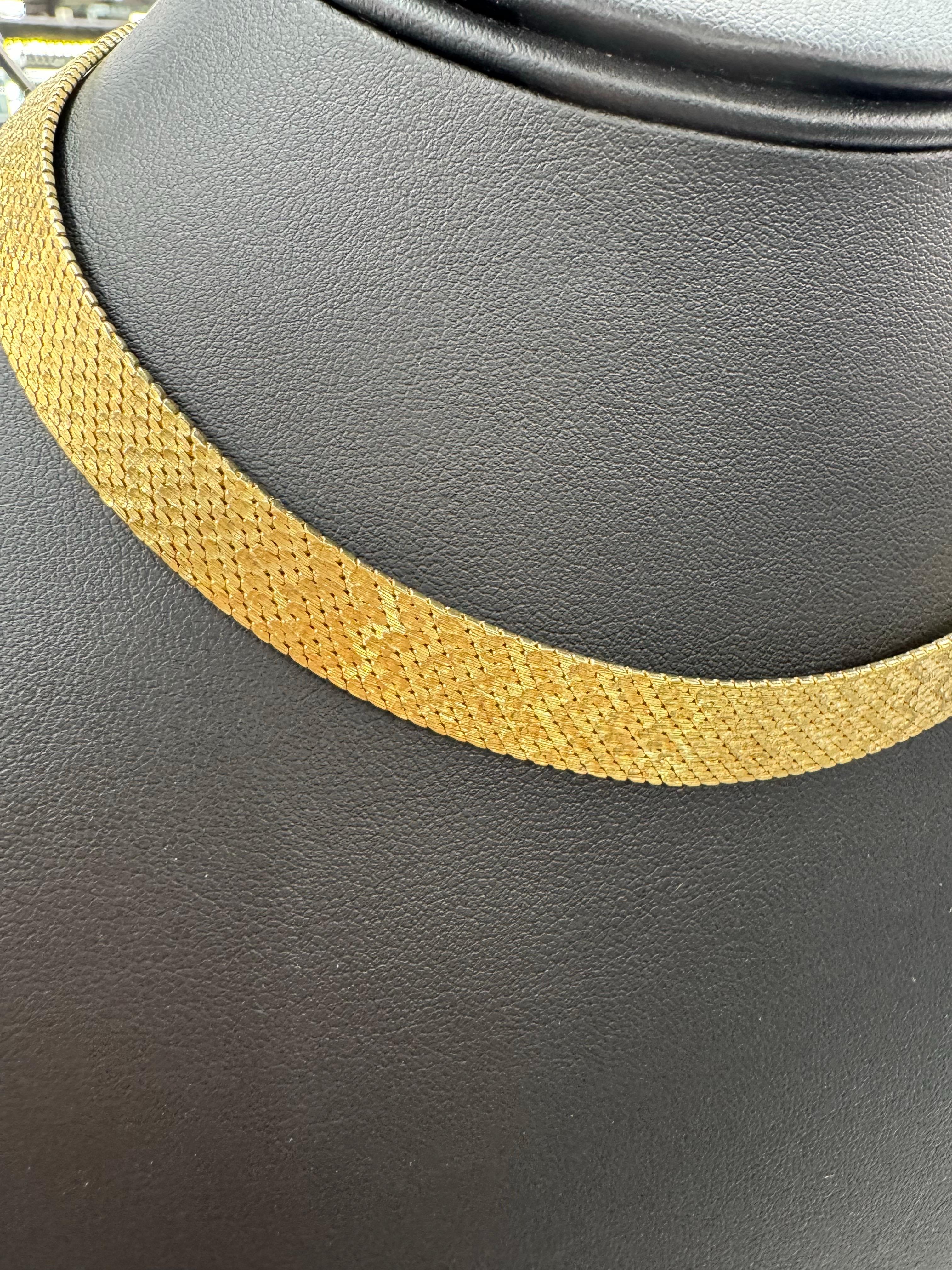 Tiffany & Co, Woven Collar Necklace 14 Karat Yellow Gold 49 Grams 15 Inches For Sale 3