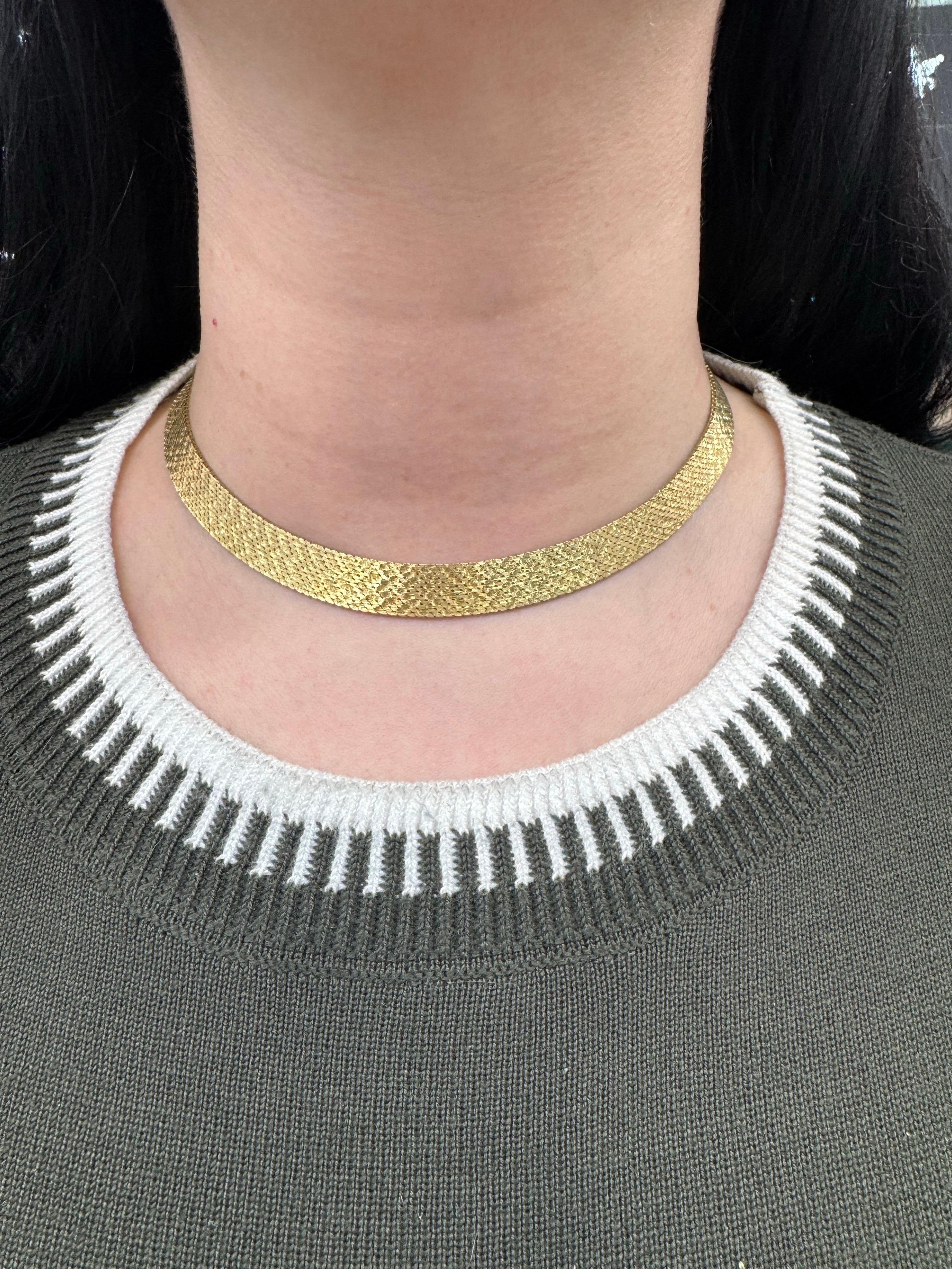 Tiffany & Co, Woven Collar Necklace 14 Karat Yellow Gold 49 Grams 15 Inches For Sale 4