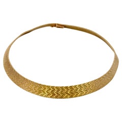 Tiffany & Co, Woven Collar Necklace 14 Karat Yellow Gold 49 Grams 15 Inches