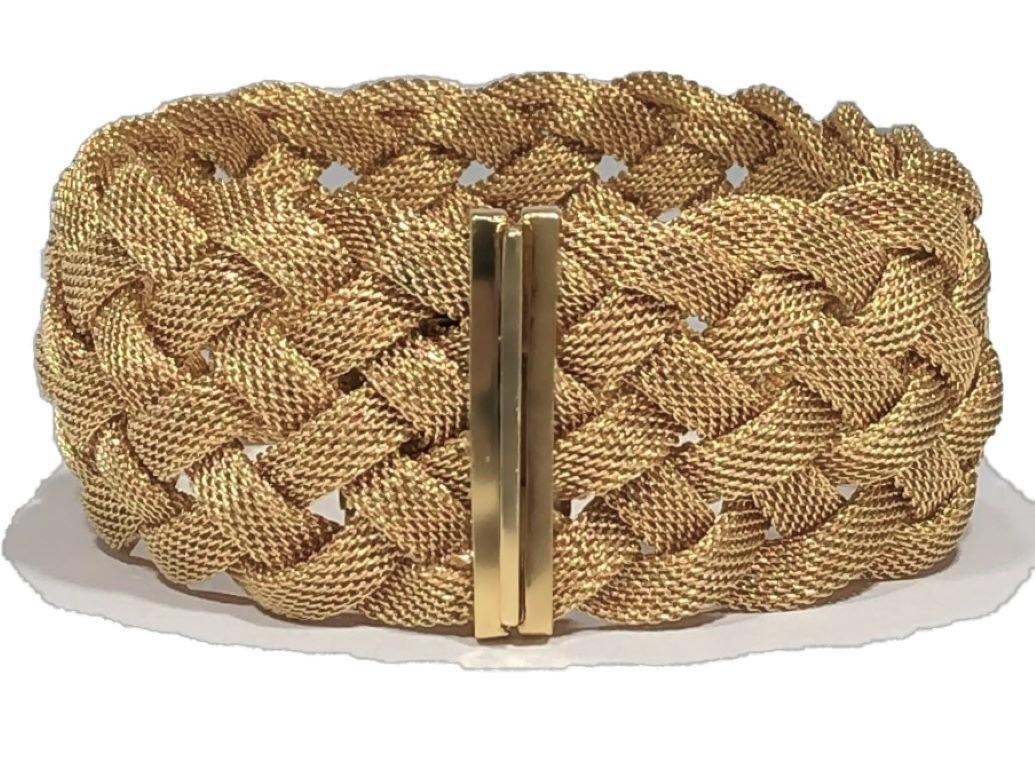 Tiffany & Co. Woven Gold Mesh Bracelet In Good Condition In Palm Beach, FL