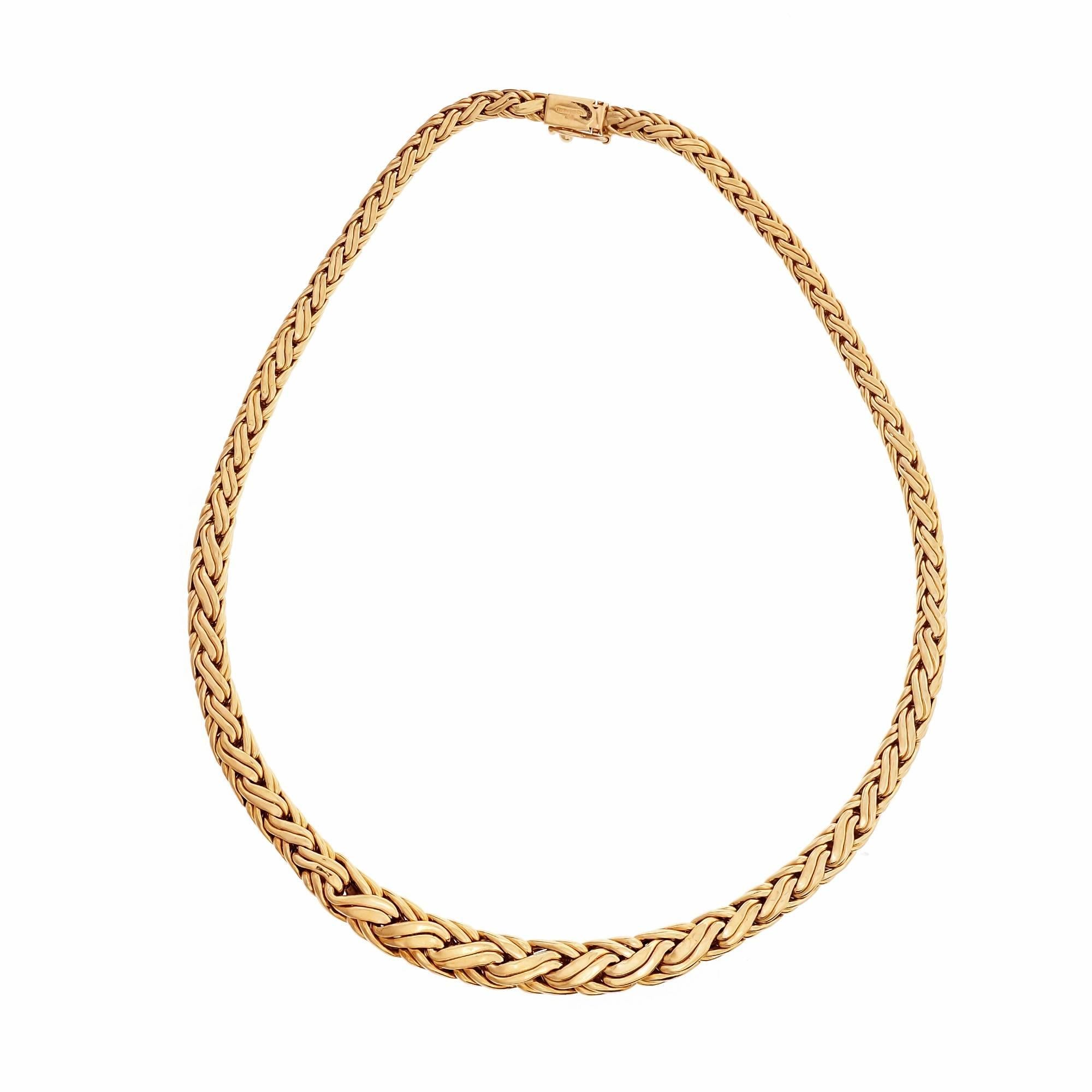 Tiffany & Co. Woven Graduated Link Gold Necklace