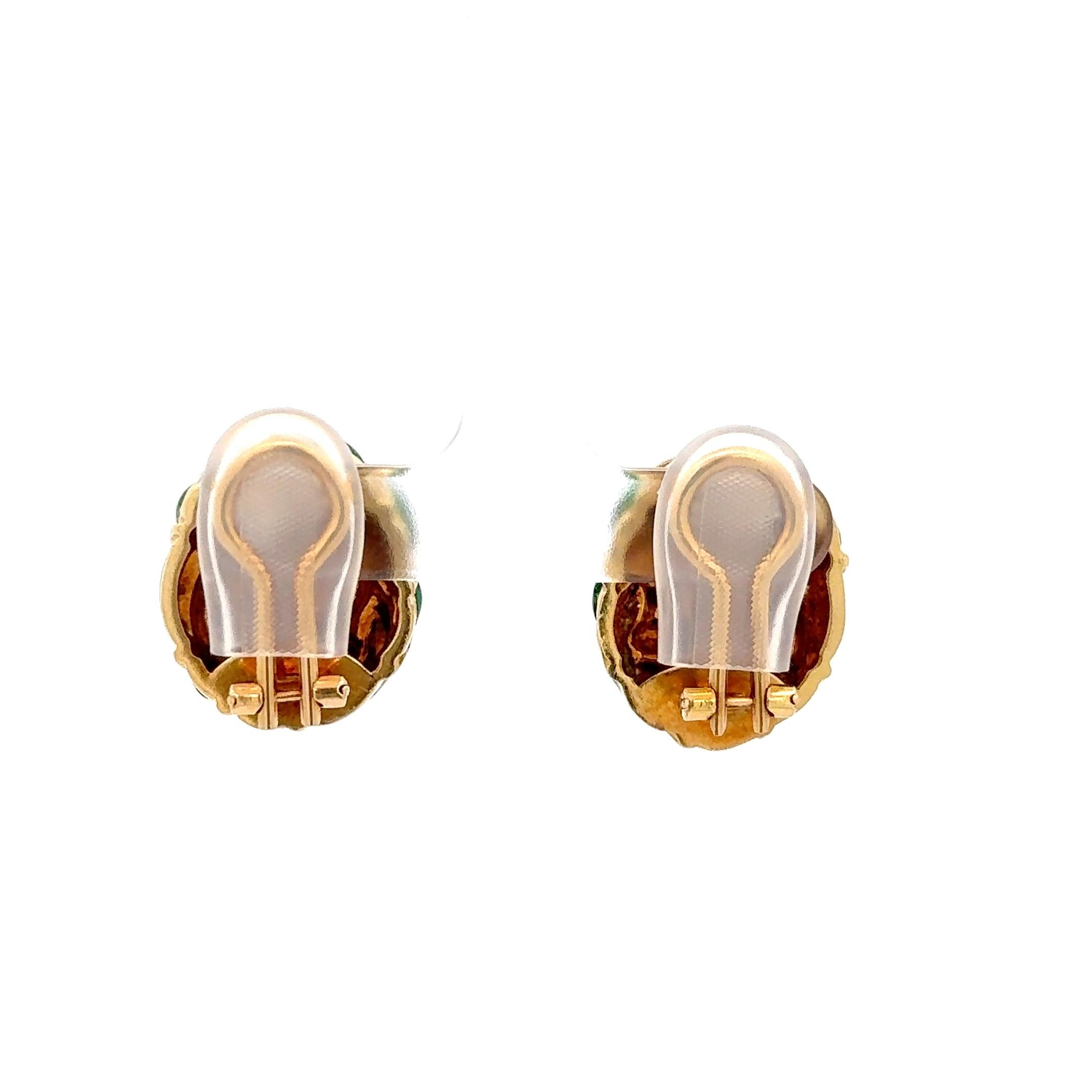 Women's Tiffany & Co. Woven Green Enamel Earrings in 18K Yellow Gold For Sale