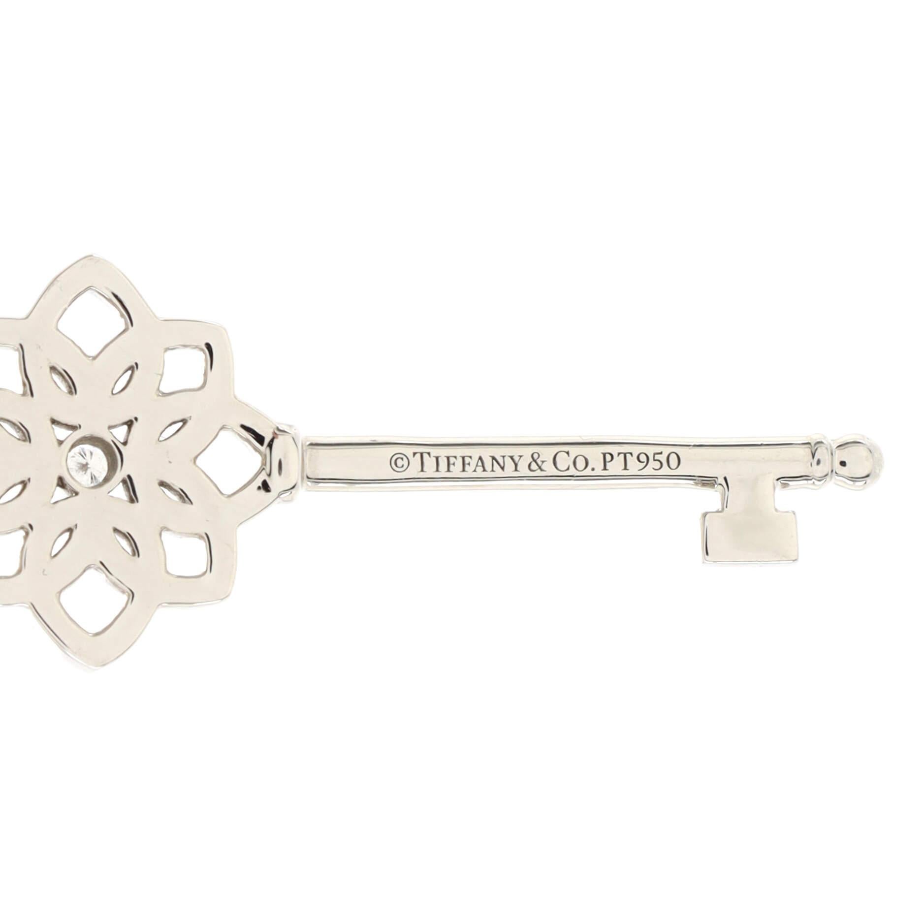 Women's Tiffany & Co. Woven Key Pendant Pendant & Charms Platinum with Diamonds
