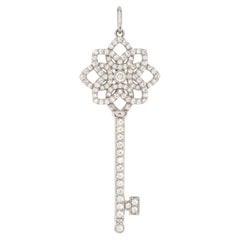 Tiffany & Co. Woven Key Pendant Pendant & Charms Platinum with Diamonds