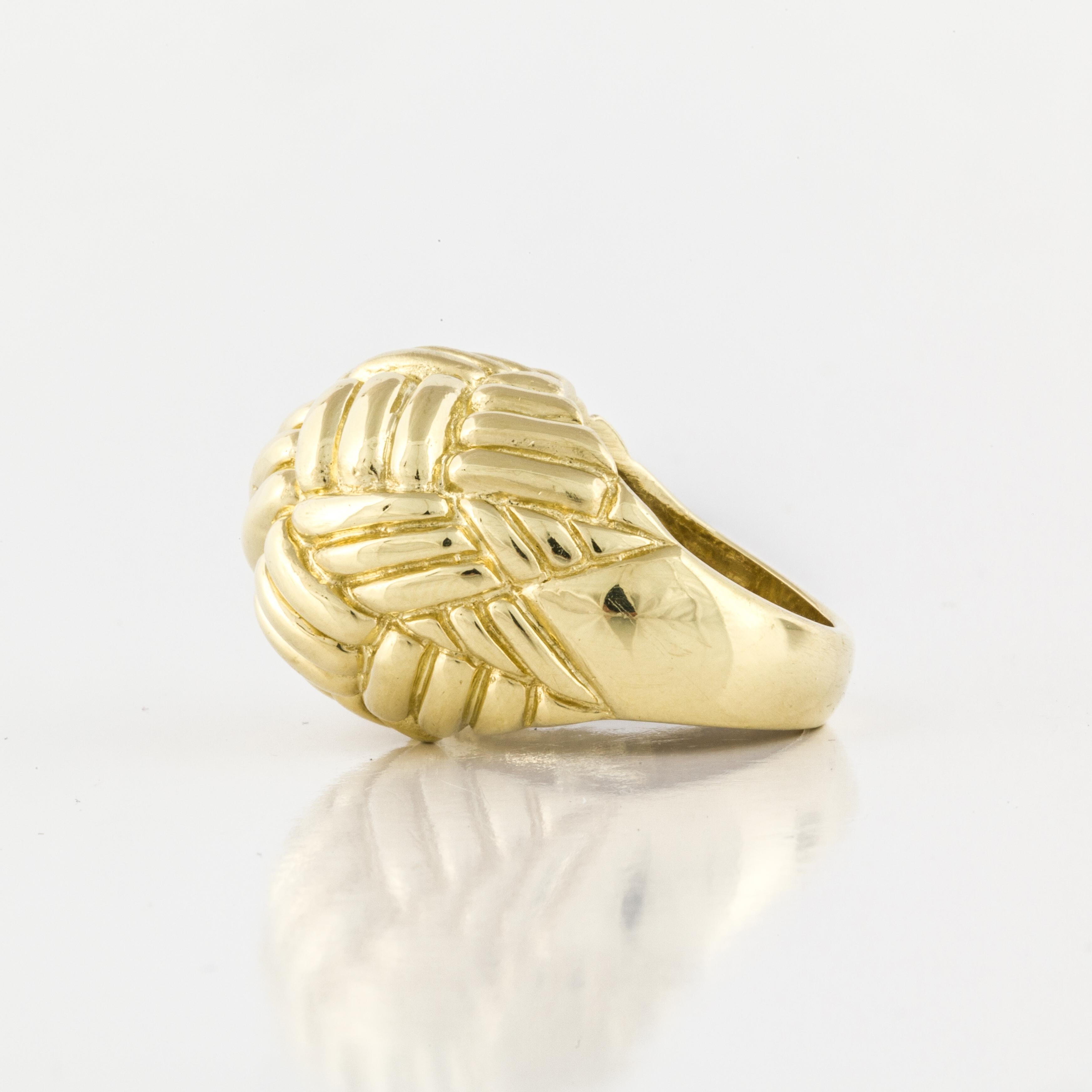 Tiffany & Co. Dome-Ring mit gewebtem Muster aus 18 Karat Gold im Zustand „Gut“ in Houston, TX