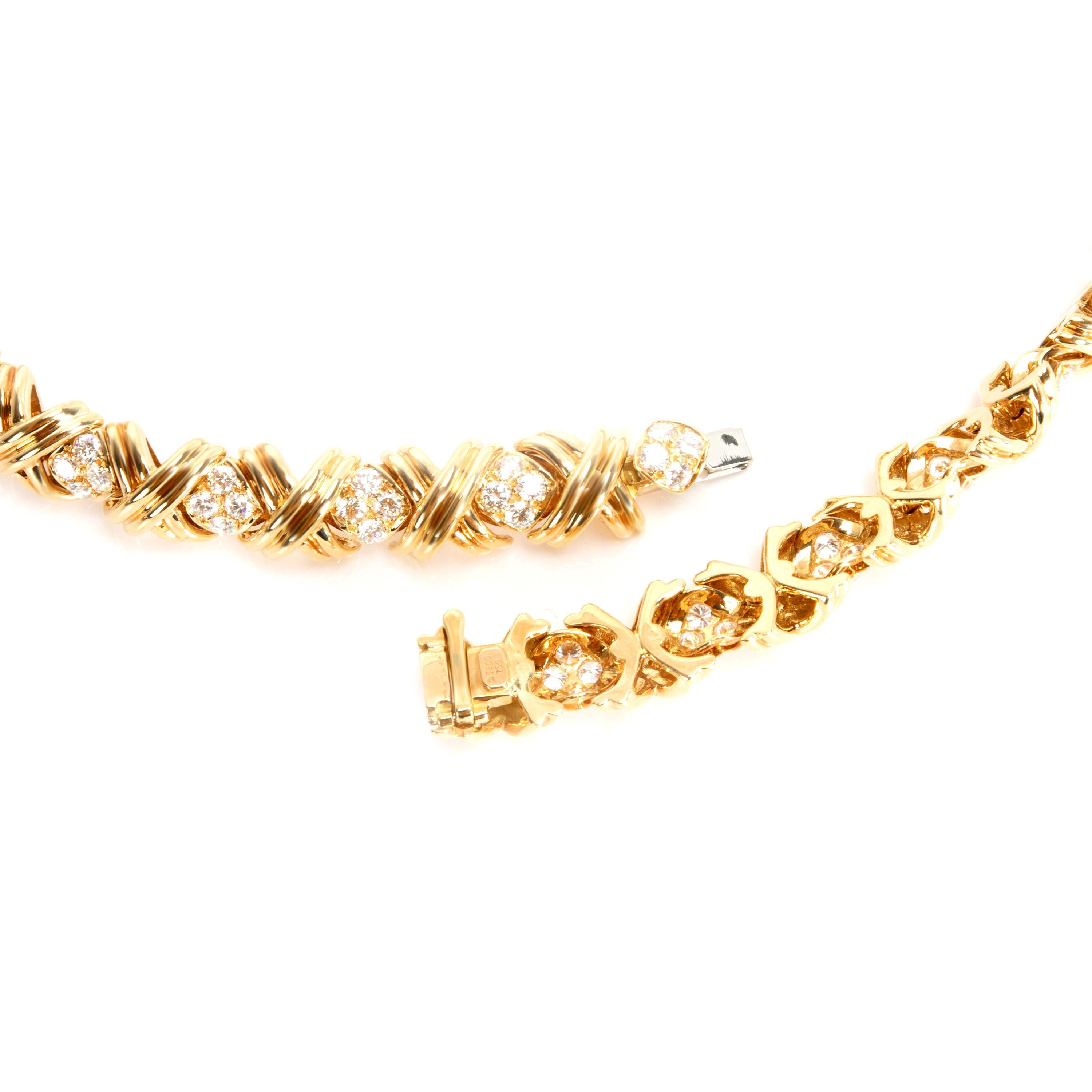 Modern Tiffany & Co. X-Collection Diamond Necklace in 18 Karat Yellow Gold 8.28 Carat