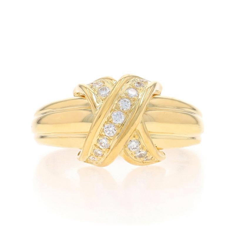 Tiffany & Co. X Diamond Band - Yellow Gold 18k Round Brilliant .20ctw Ring
