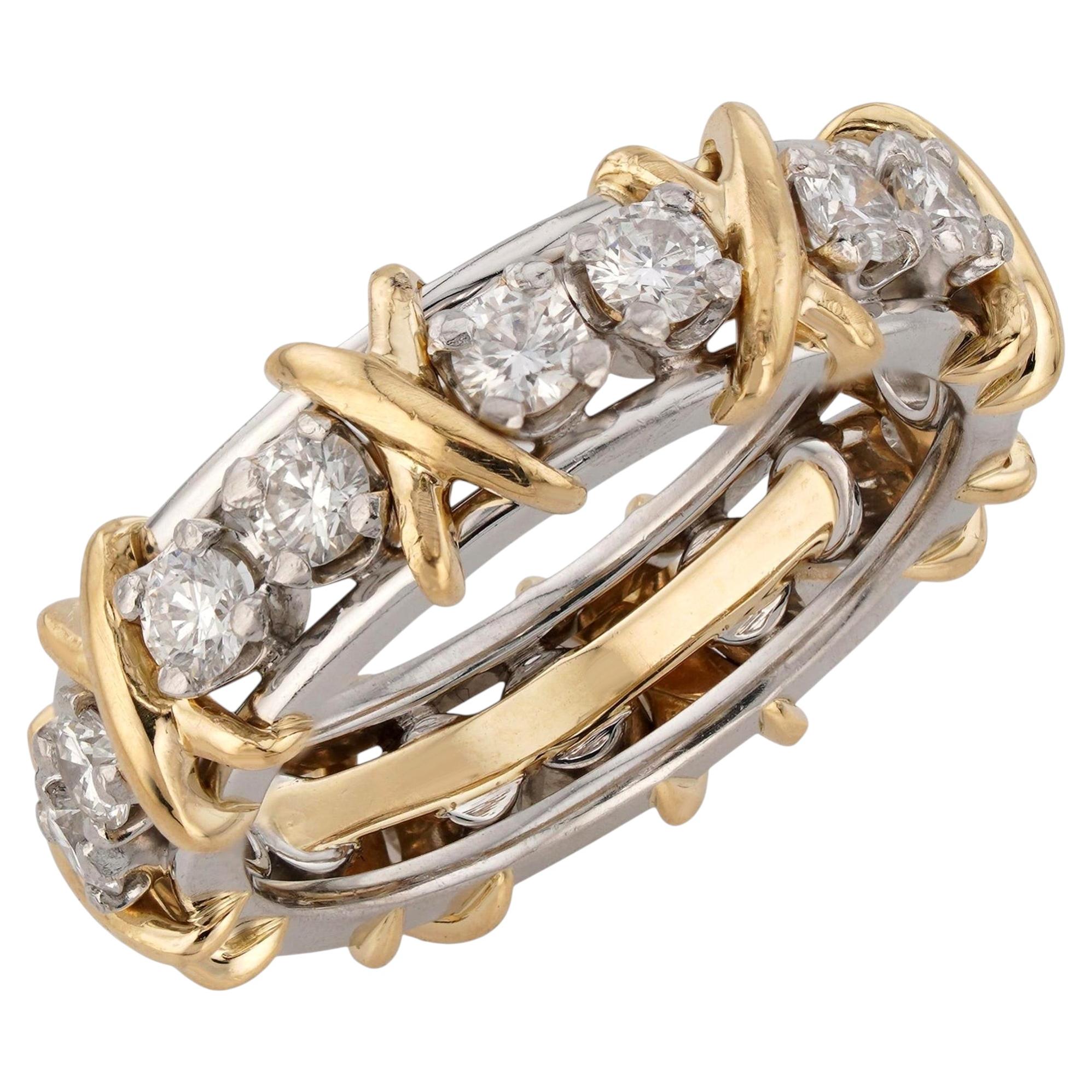 TIFFANY & CO. X Diamant-Ring aus Platin und Gelbgold im Angebot