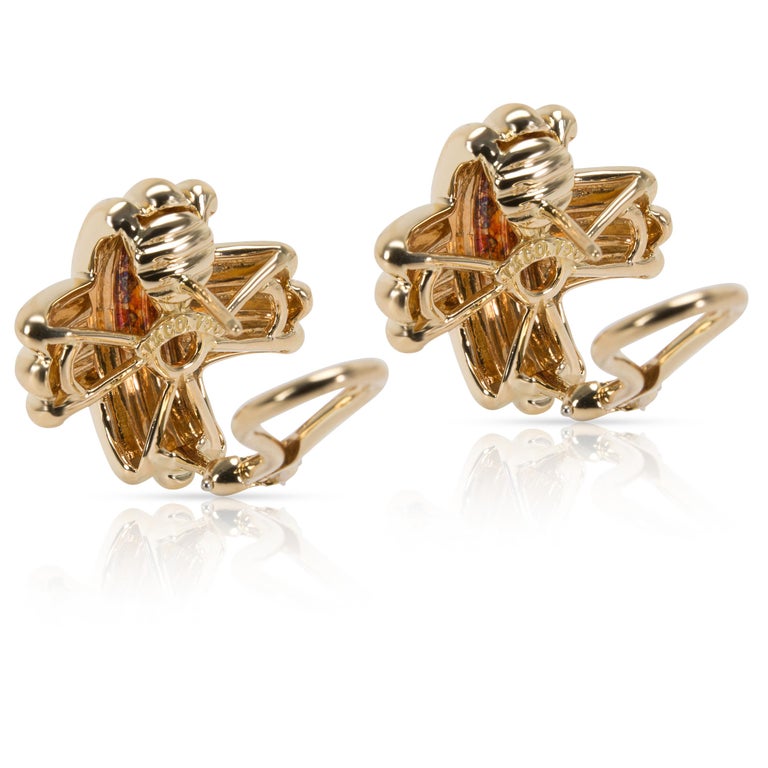 Tiffany and Co. X Earrings in 18 Karat Yellow Gold For Sale at 1stDibs