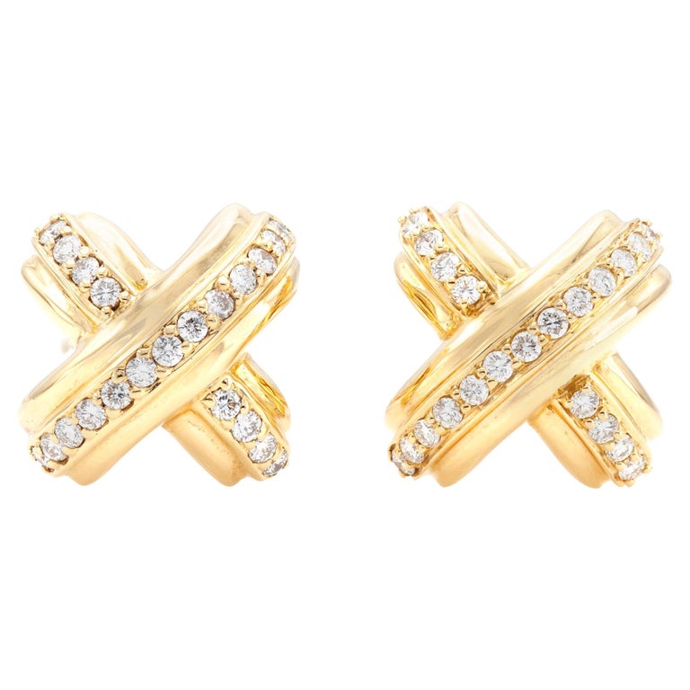 Tiffany & Co. X Gold and Diamond Cufflinks For Sale