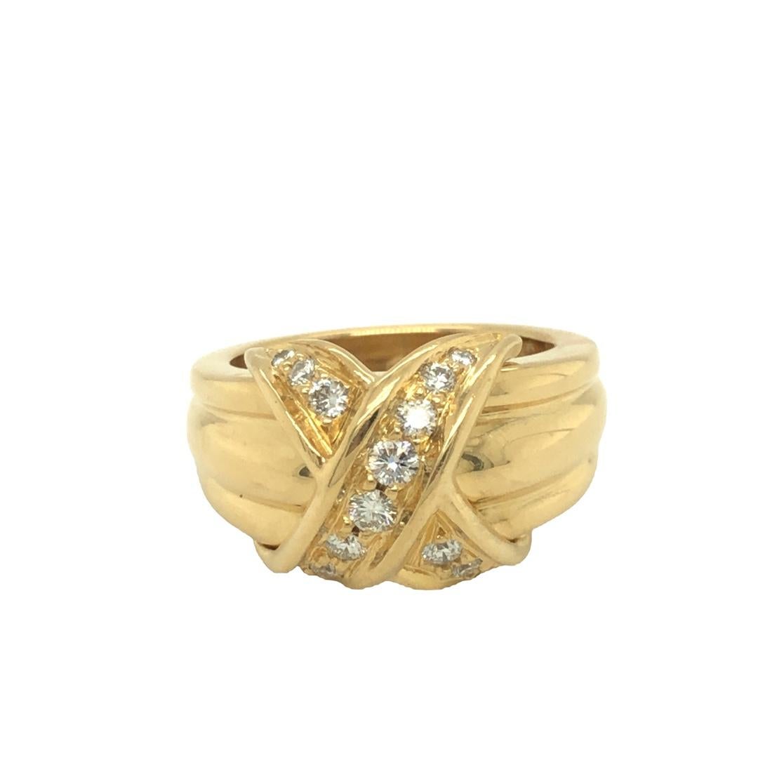 Round Cut Tiffany & Co X Kiss Diamond 18K Yellow Gold Ring