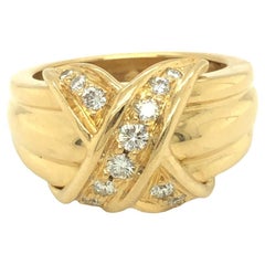 Tiffany & Co X Kiss Diamond 18K Yellow Gold Ring