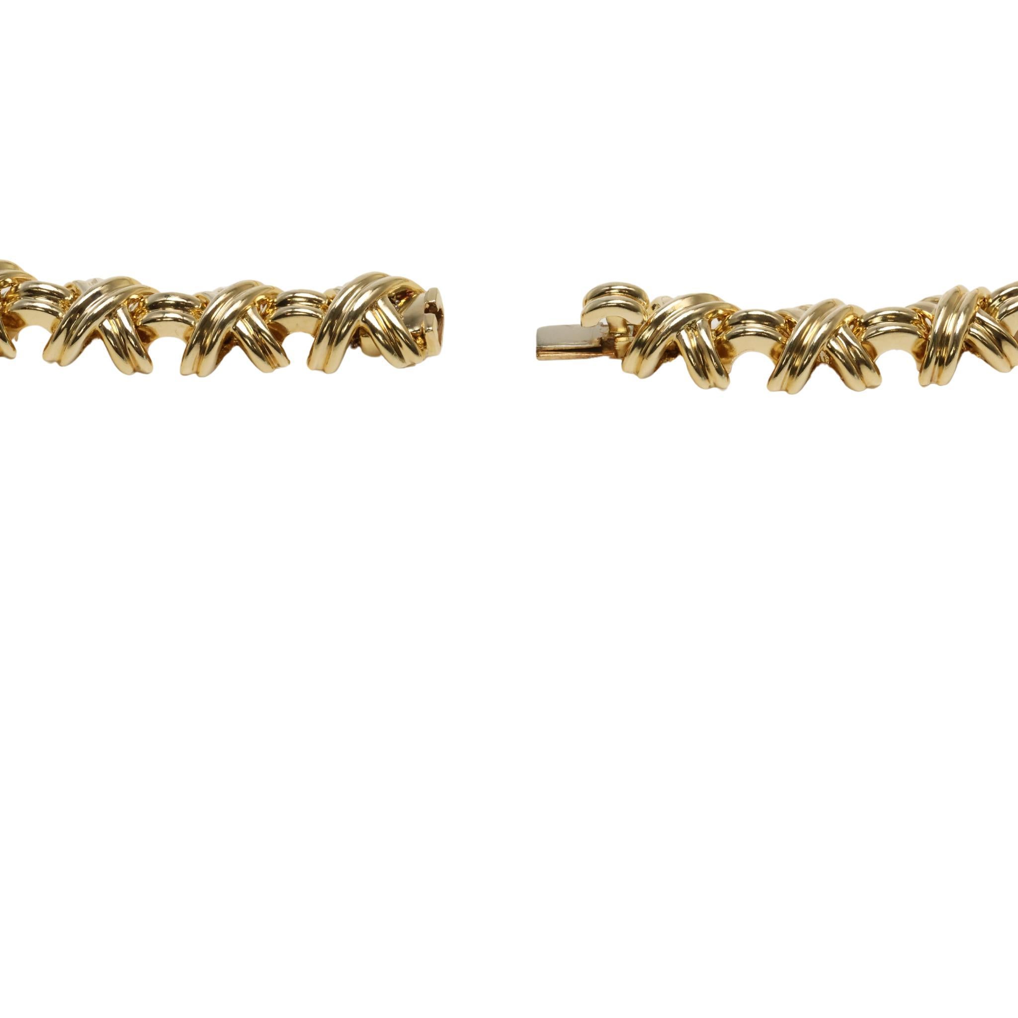 Tiffany and Co. X Link Necklace in 18k Yellow Gold For Sale at 1stDibs