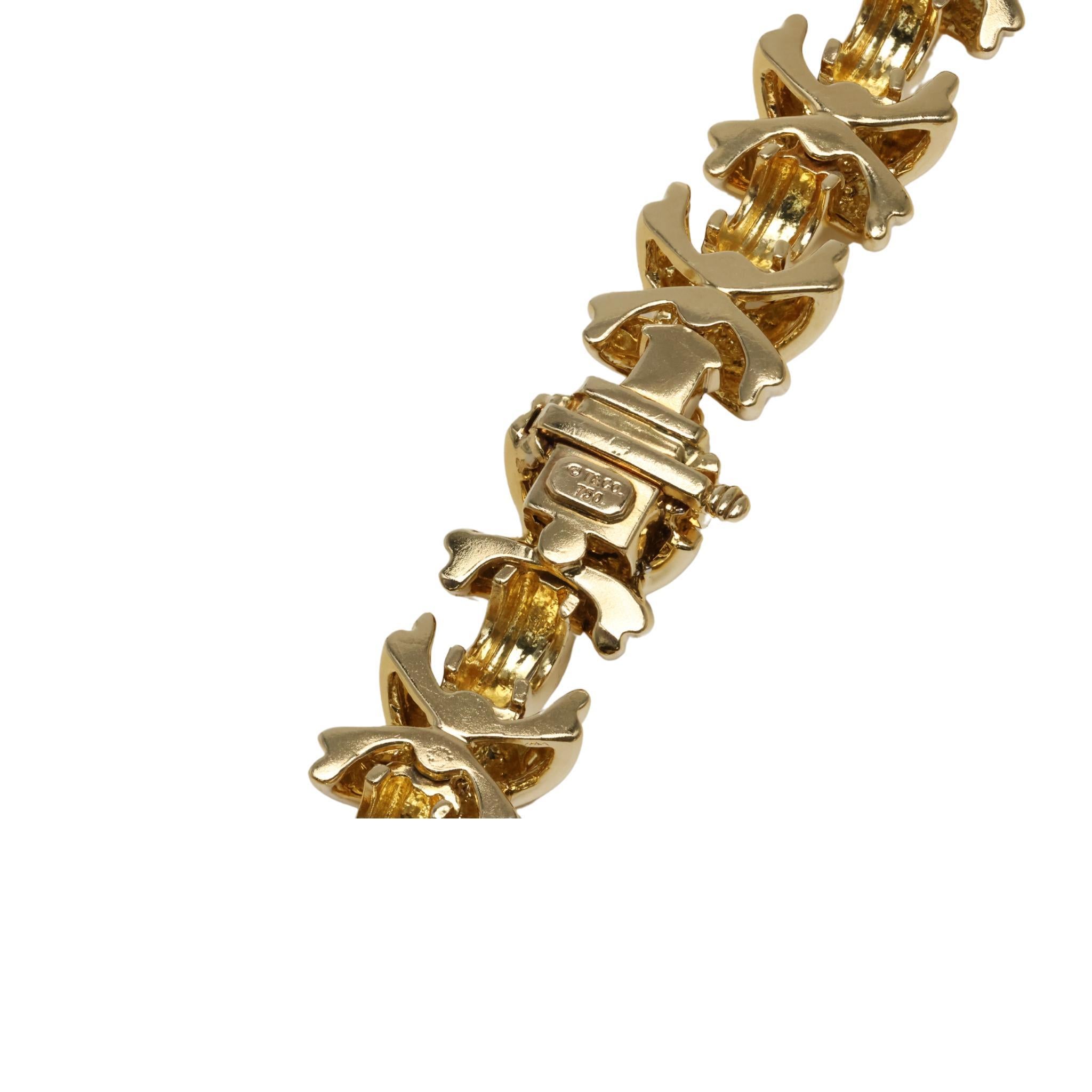 Tiffany and Co. X Link Necklace in 18k Yellow Gold For Sale at 1stDibs