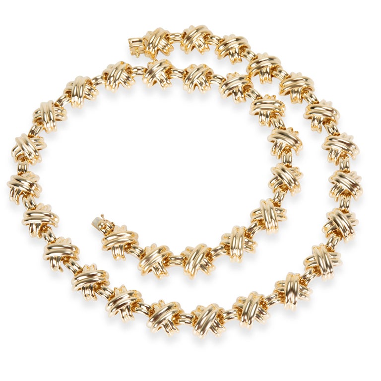 Tiffany and Co. X Necklace in 18 Karat Yellow Gold For Sale at 1stDibs