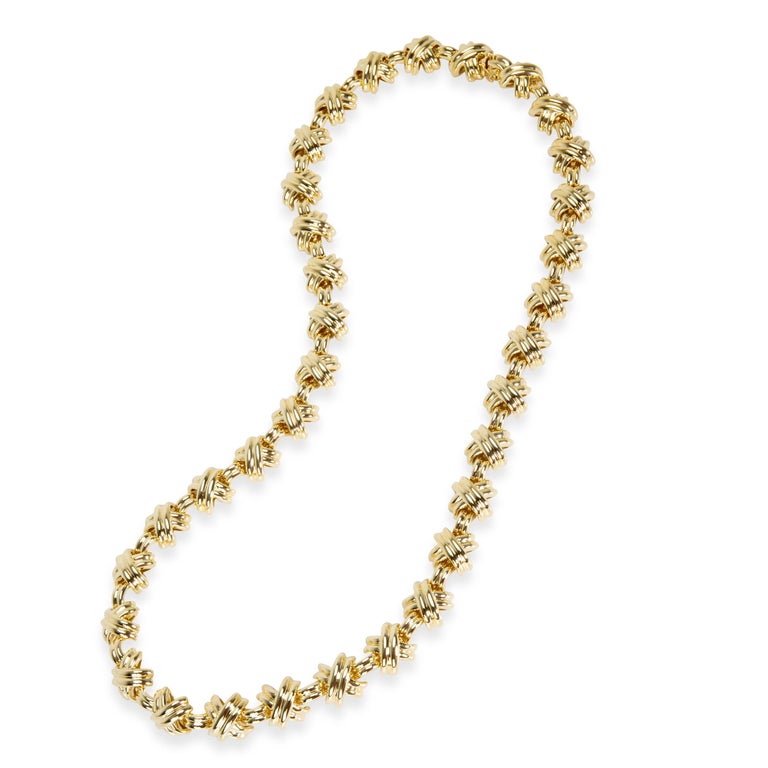 Tiffany and Co. X Necklace in 18 Karat Yellow Gold For Sale at 1stDibs