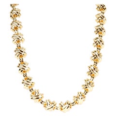 Tiffany and Co. X Necklace in 18 Karat Yellow Gold For Sale at 1stDibs