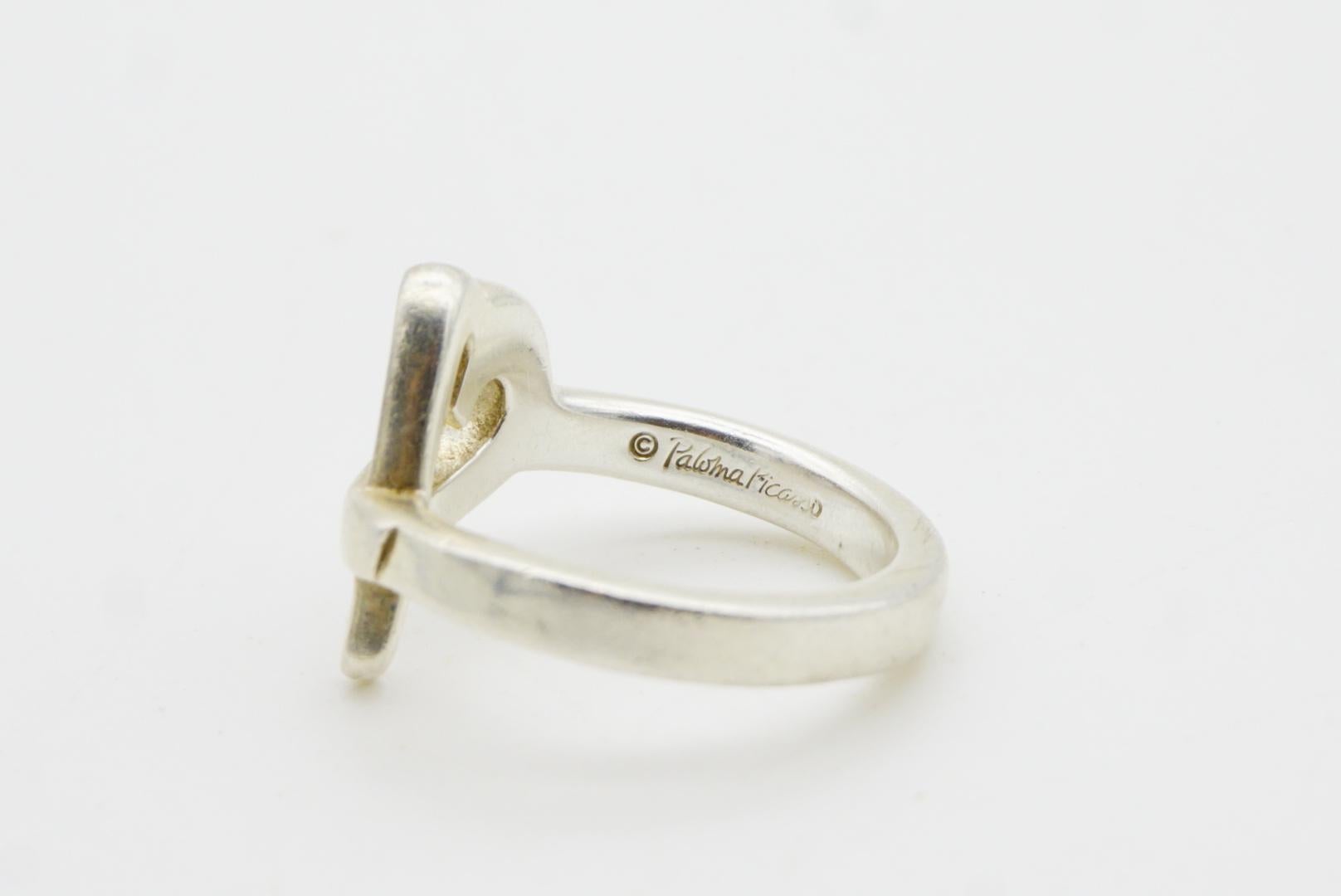 Tiffany & Co. x Paloma Picasso Silver 925 Heart Love Intertwined Ring 5 1/2 UK L For Sale 6
