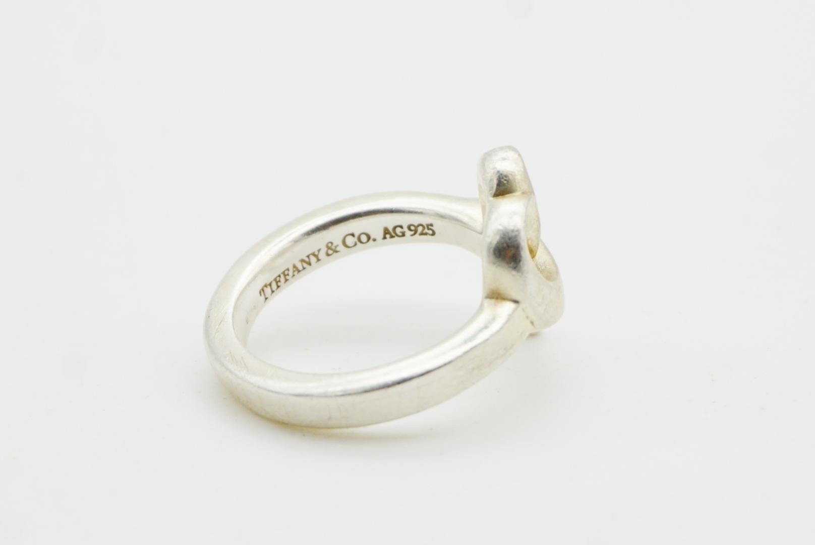 Tiffany & Co. x Paloma Picasso Silver 925 Heart Love Intertwined Ring 5 1/2 UK L For Sale 7