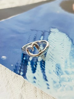 Tiffany & Co. x Paloma Picasso Silver 925 Heart Love Intertwined Ring 5 1/2 UK L