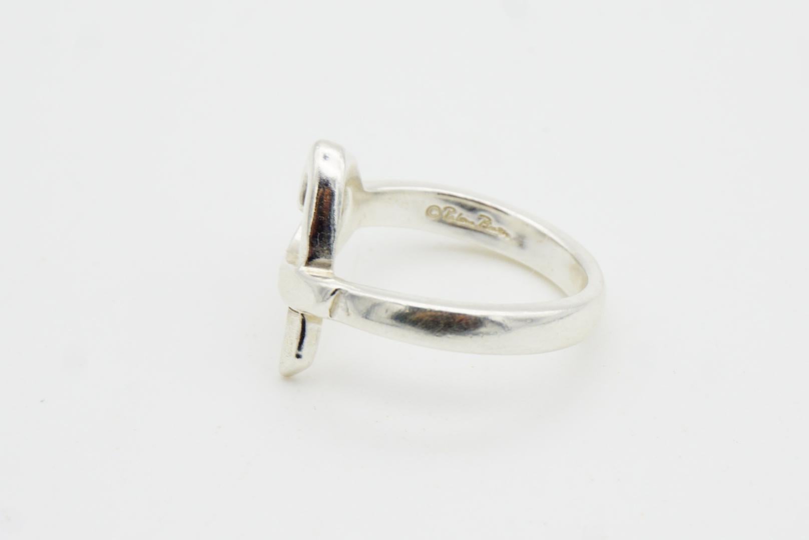 Tiffany & Co. x Paloma Picasso Silver 925 Heart Love Intertwined Ring 5 UK K For Sale 6