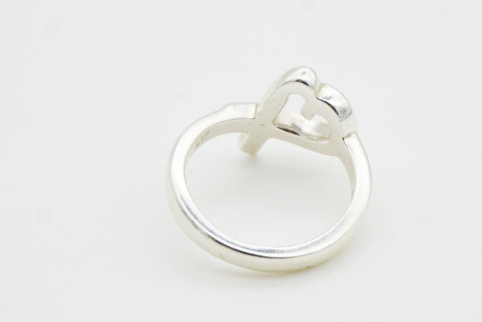 Tiffany & Co. x Paloma Picasso Silver 925 Heart Love Intertwined Ring 5 UK K For Sale 7