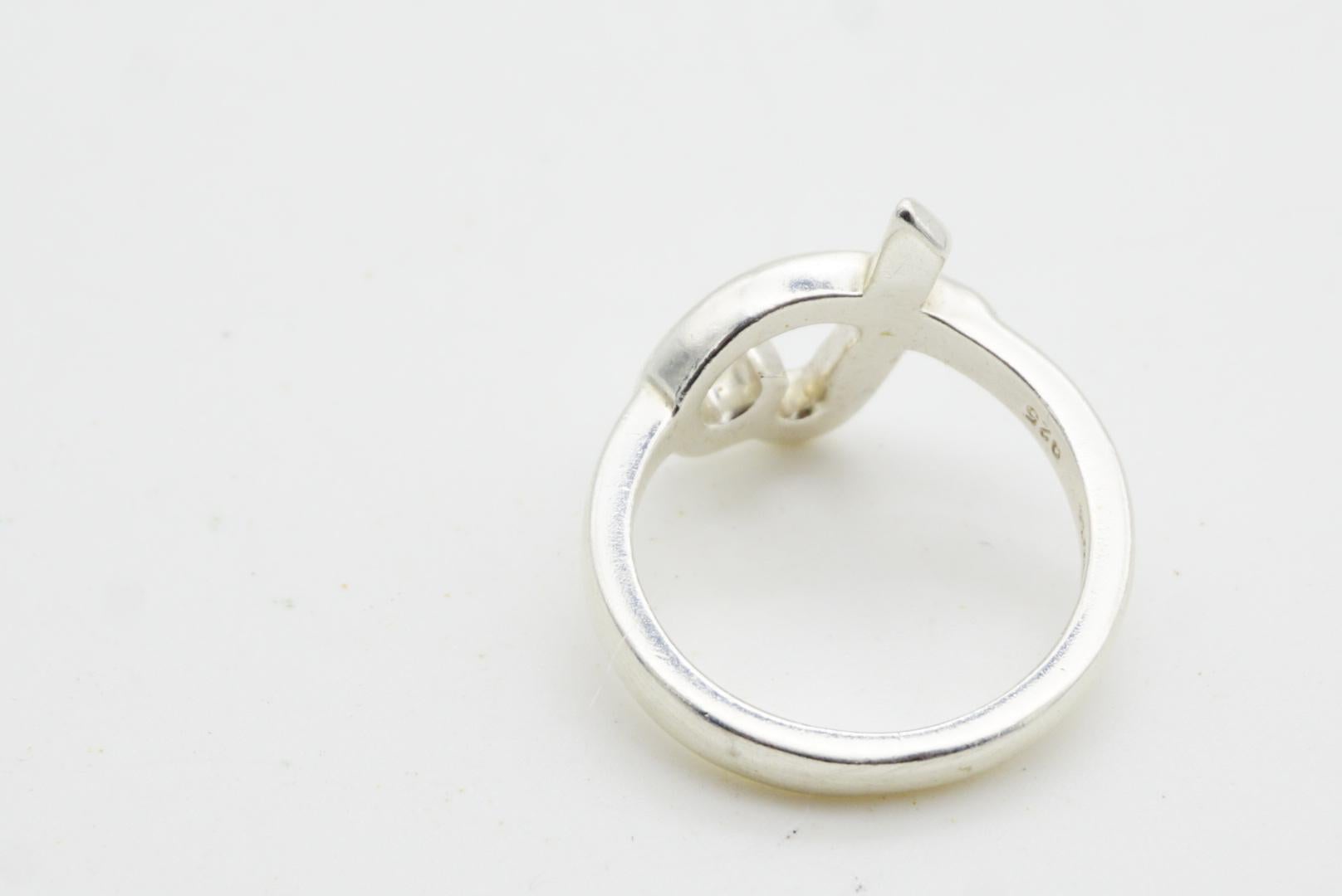Tiffany & Co. x Paloma Picasso Silver 925 Heart Love Intertwined Ring 5 UK K For Sale 8