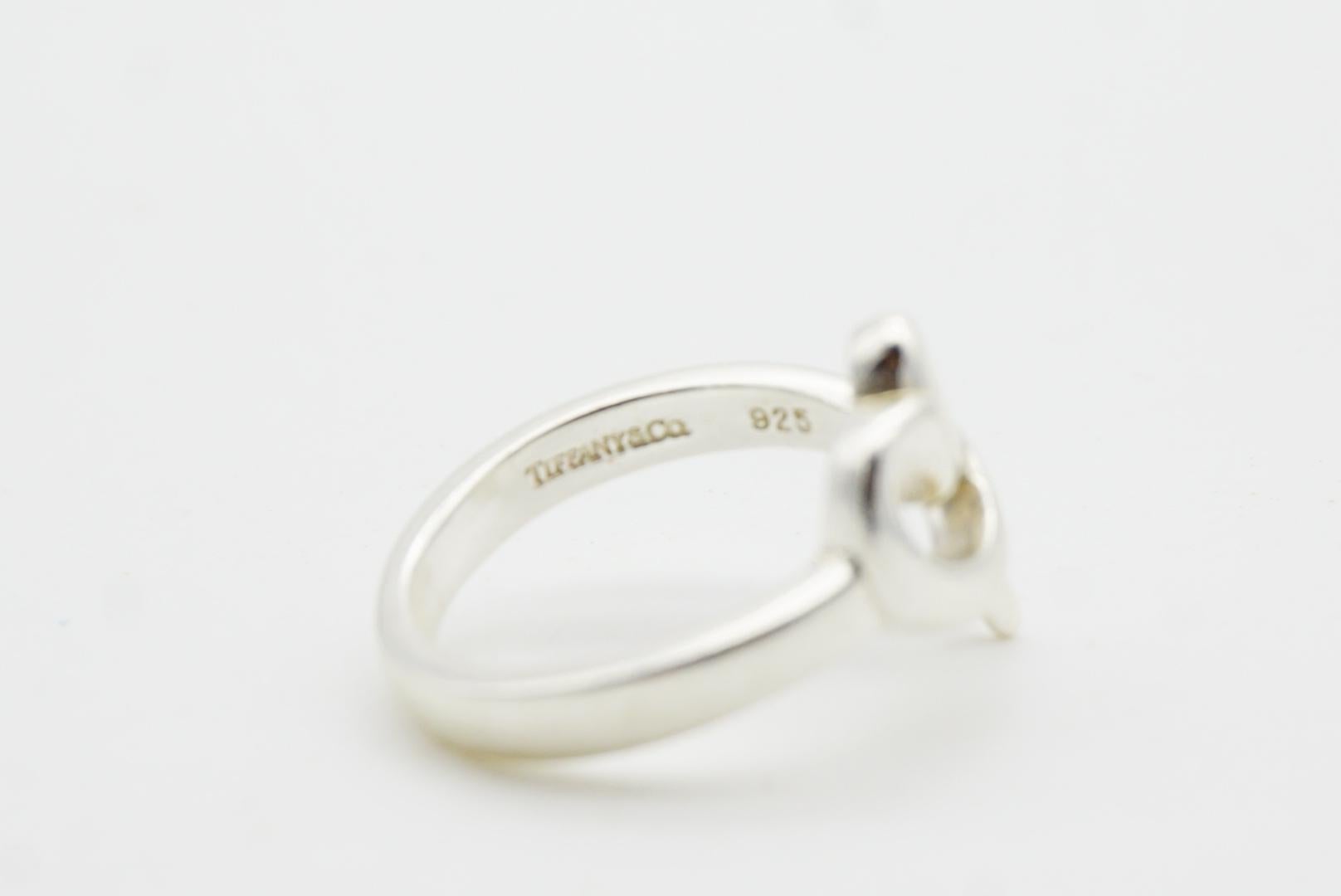 Tiffany & Co. x Paloma Picasso Silver 925 Heart Love Intertwined Ring 5 UK K For Sale 9