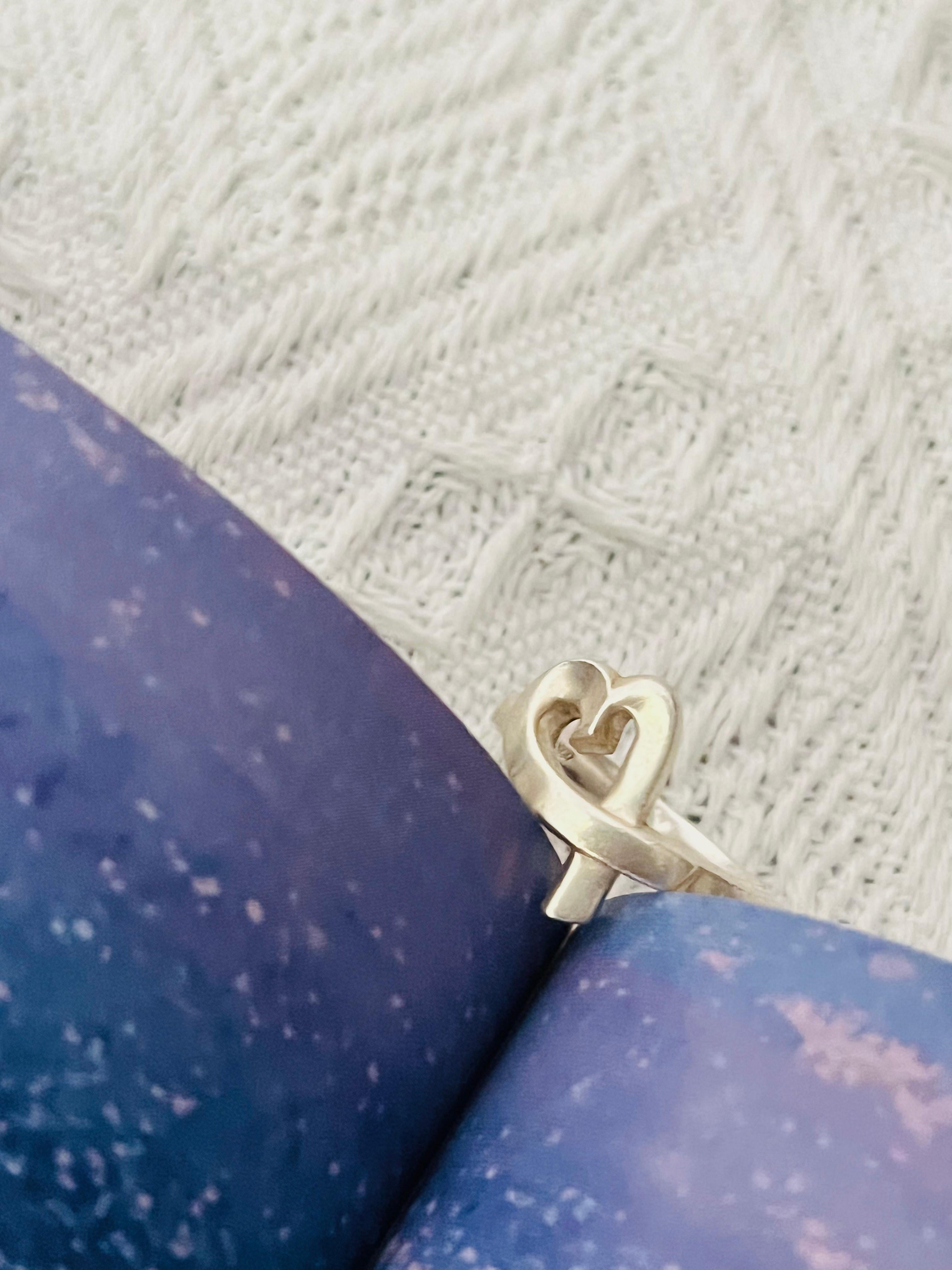 Art Deco Tiffany & Co. x Paloma Picasso Silver 925 Heart Love Intertwined Ring 5 UK K For Sale