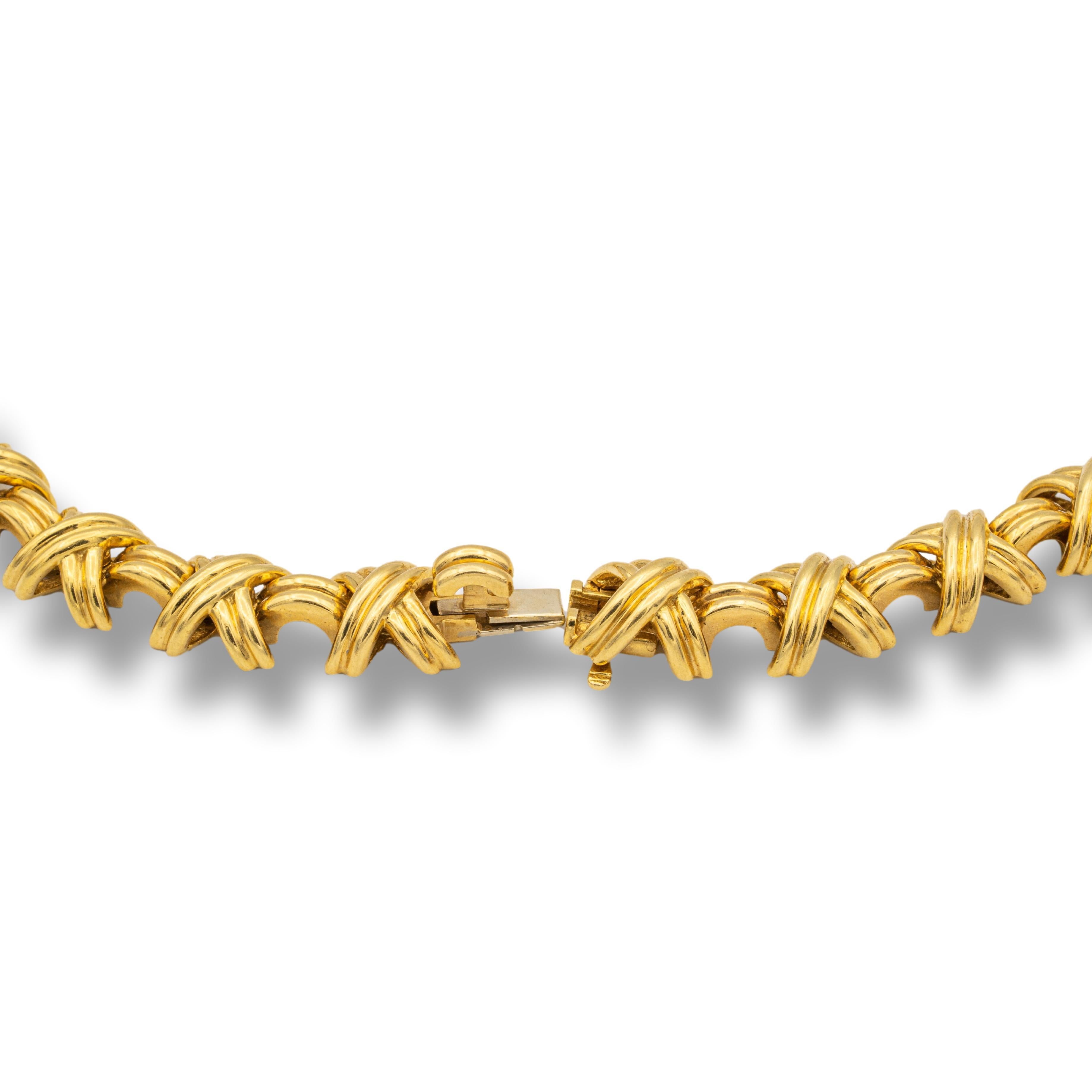 gold choker necklace with x