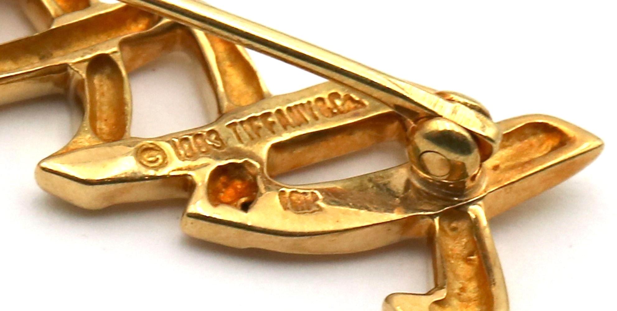 Broche vintage de oro amarillo de 18 quilates 