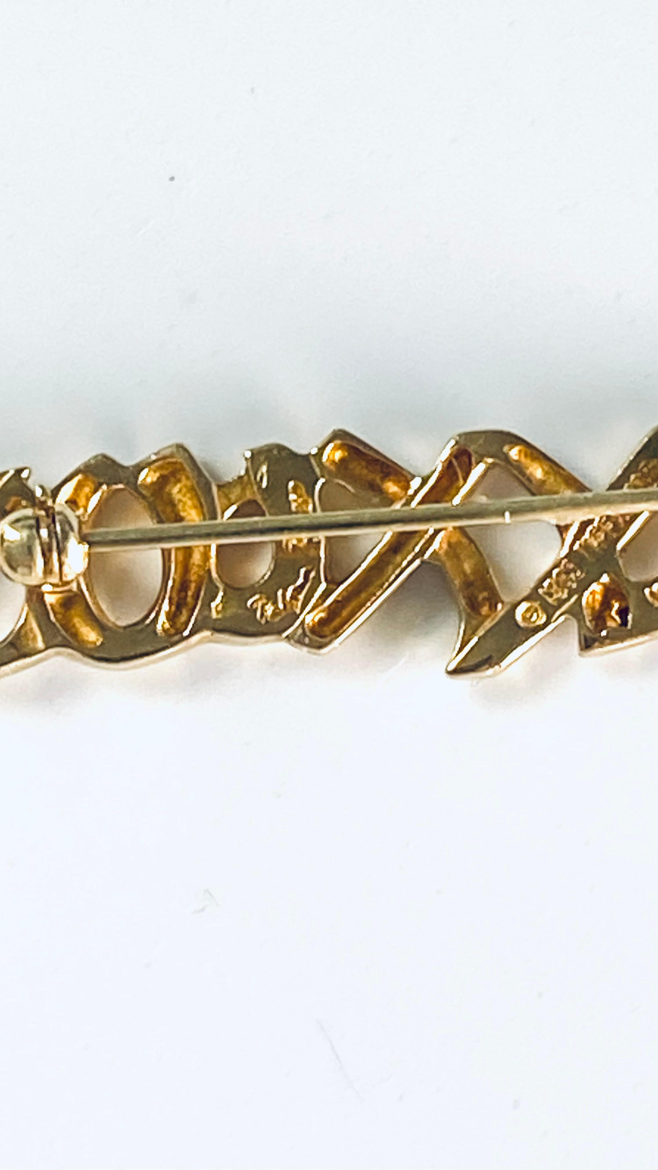 Femenino o masculino Broche vintage de oro amarillo de 18 quilates 