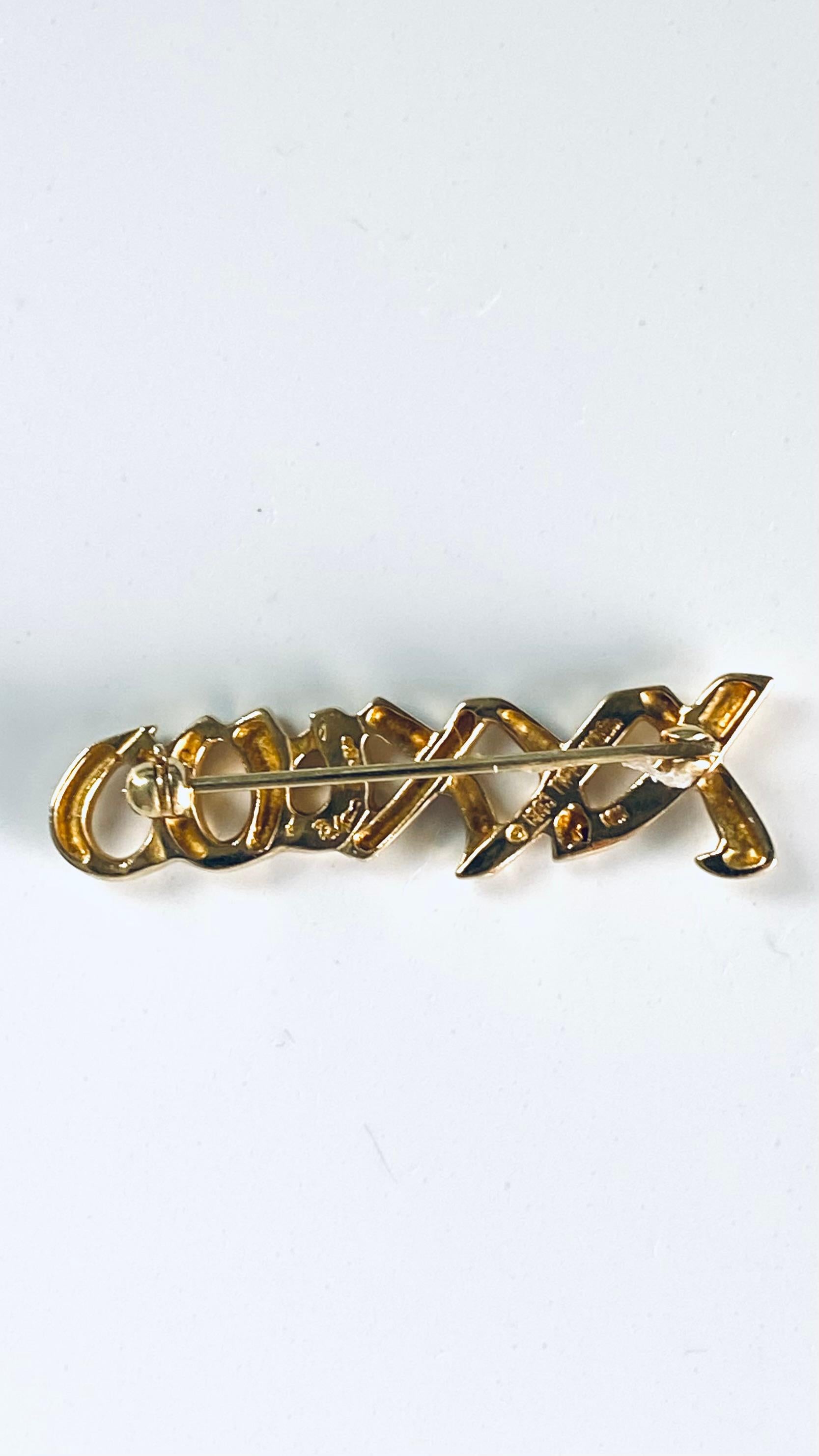 Broche vintage de oro amarillo de 18 quilates 