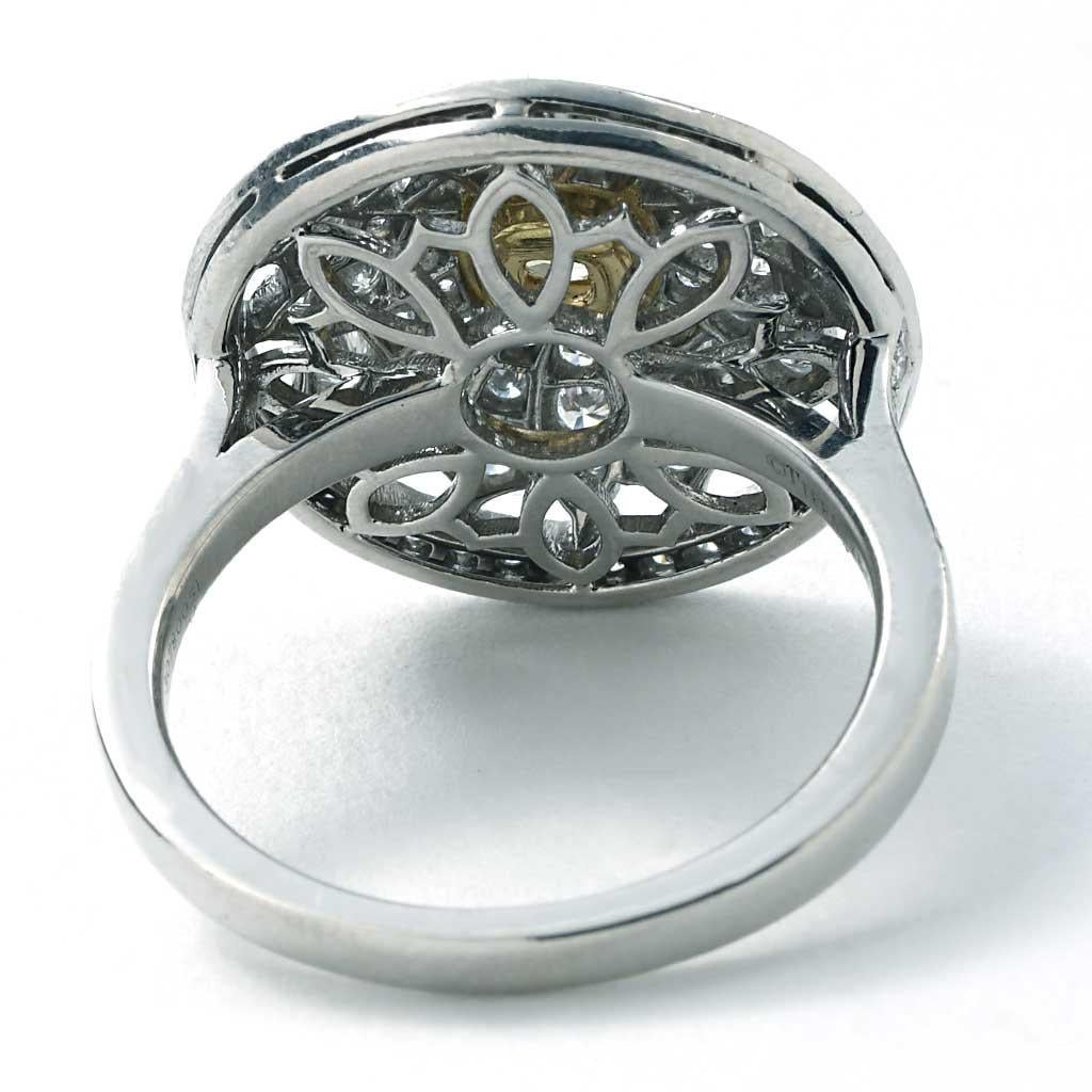 yellow diamond daisy ring