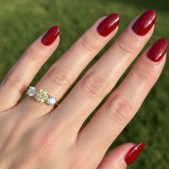Tiffany & Co. Yellow Diamond Three-Stone 18K Gold and Platinum Engagement Ring