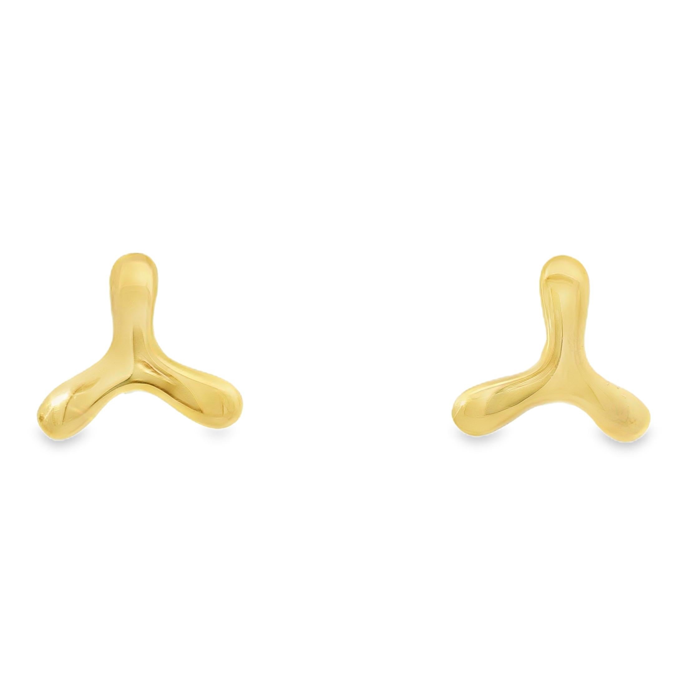 Pendientes de 3 caras de oro amarillo de 18k Tiffany & Co.

Material: oro Amarillo 18k
Cierres de pendientes: Espaldas de fricción (oro amarillo de 14 quilates, no auténticas de Tiffany & Co.)
Dimensiones del artículo: Aproximadamente 17,08 x 15,75