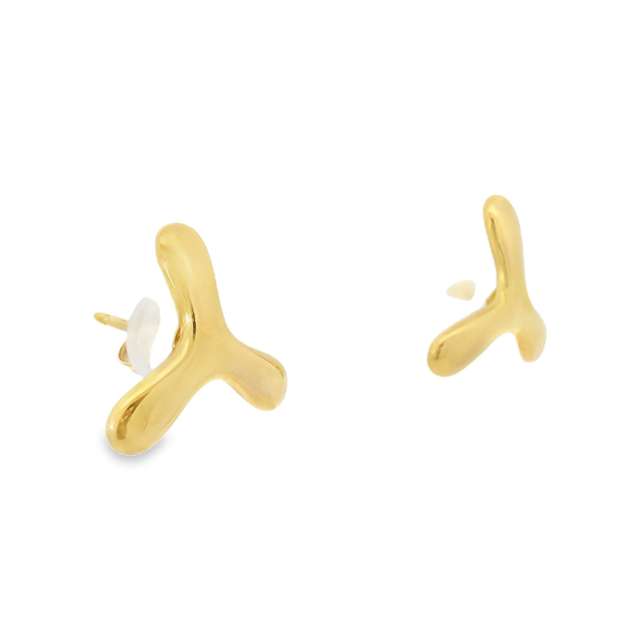 Pendientes Tiffany & Co Oro Amarillo 3 Caras 18 Quilates En Stock en venta 2