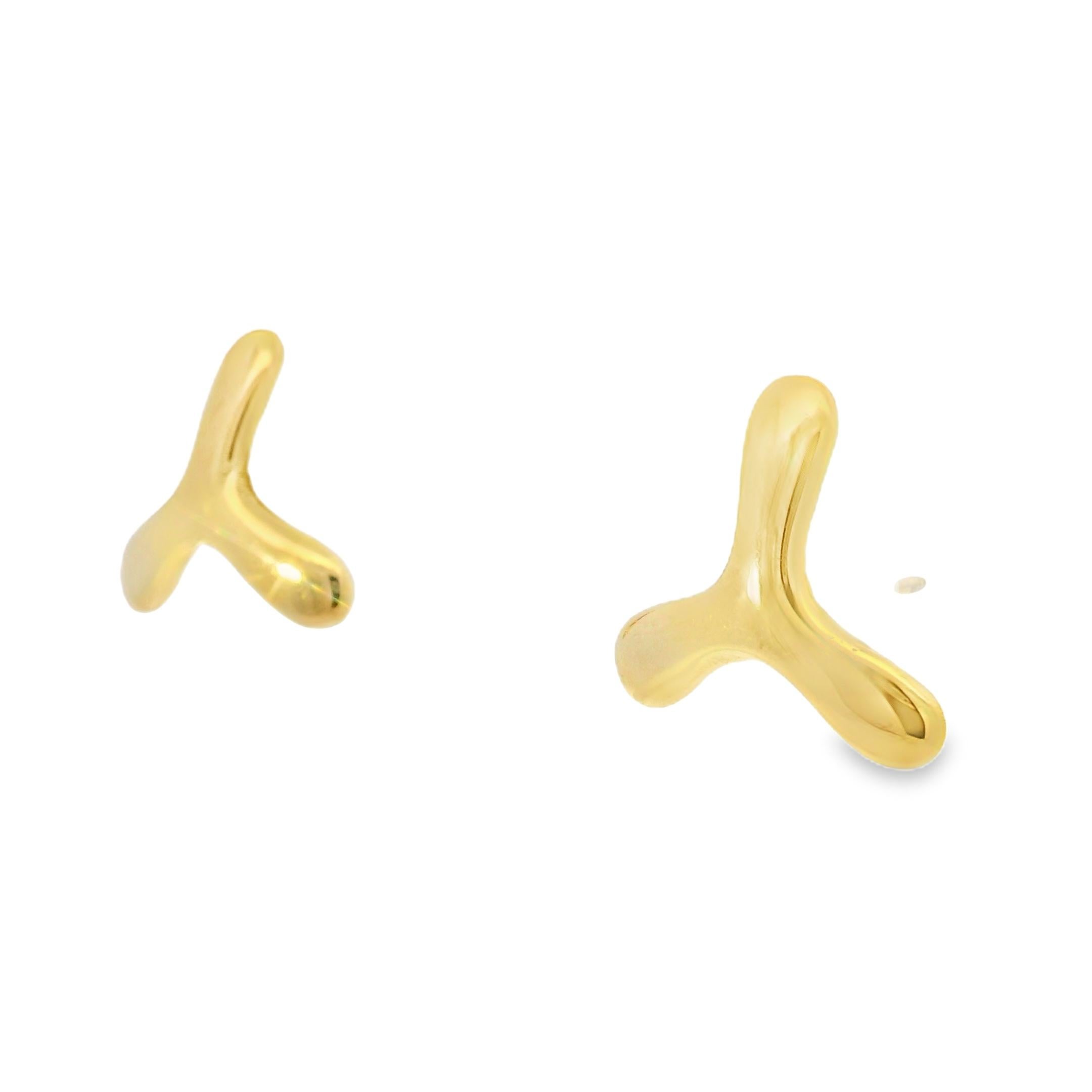 Pendientes Tiffany & Co Oro Amarillo 3 Caras 18 Quilates En Stock en venta 3