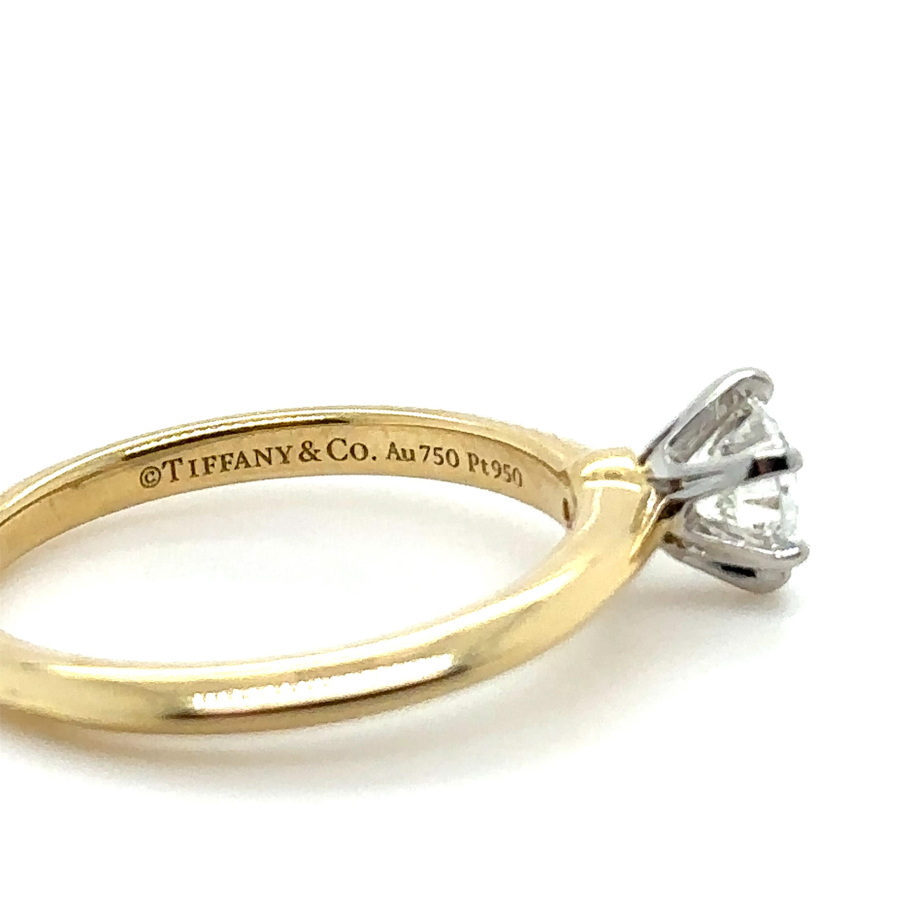Tiffany & Co Yellow Gold .5ct Diamond Ring 2