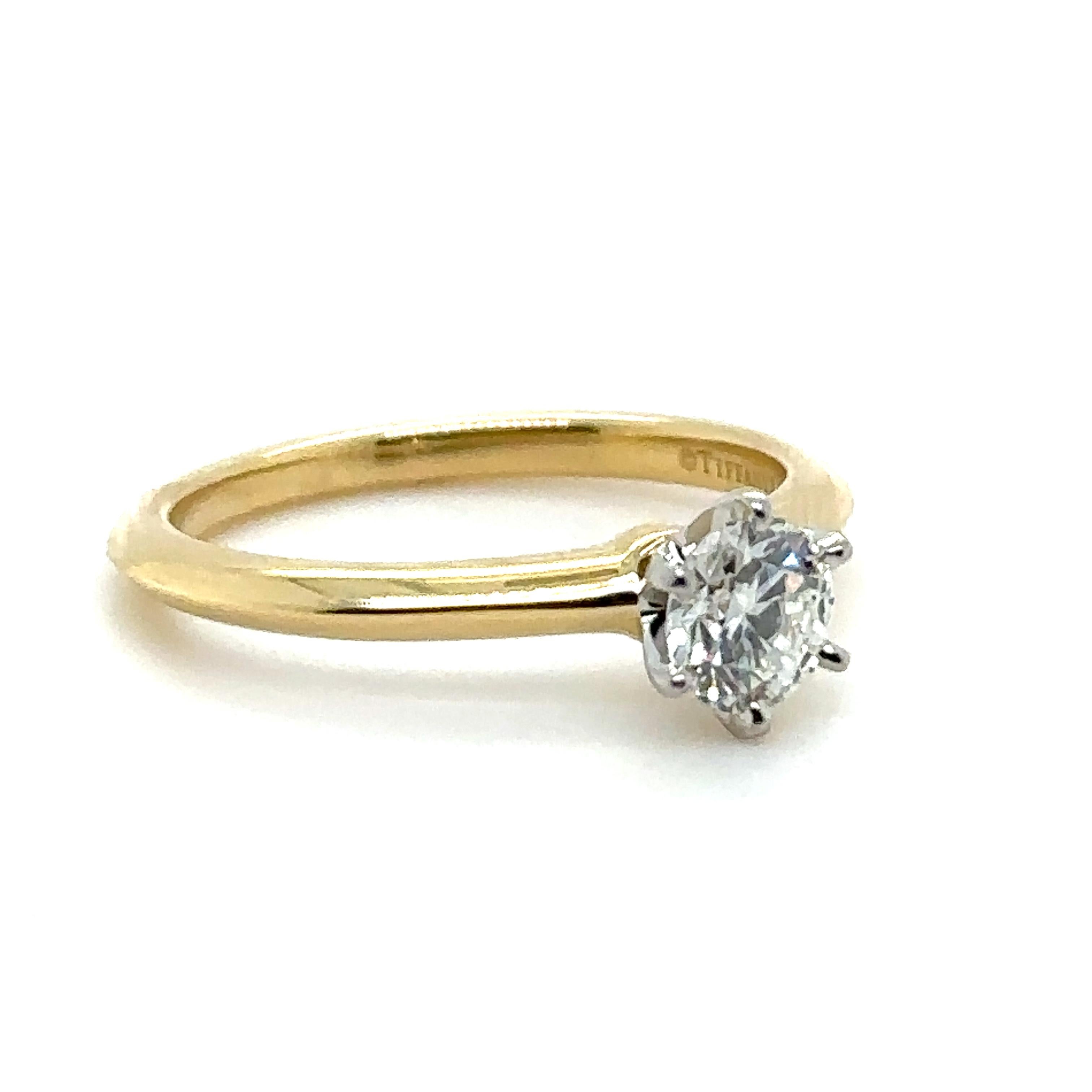 Tiffany & Co Yellow Gold .5ct Diamond Ring 3