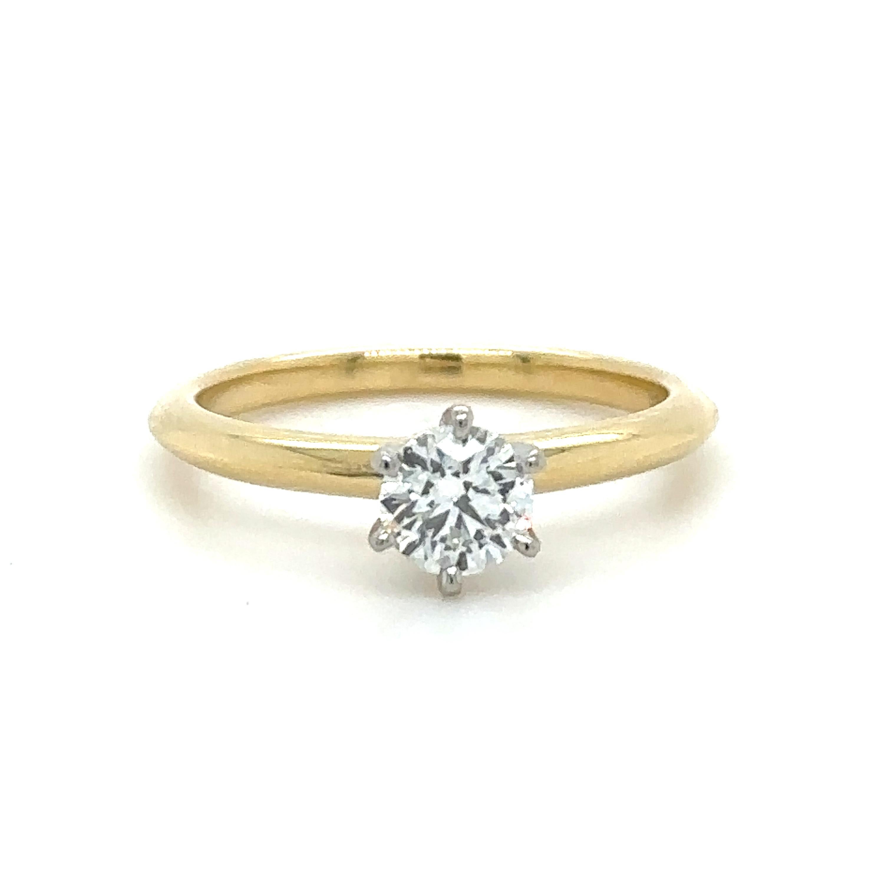 Tiffany & Co Yellow Gold .5ct Diamond Ring 4