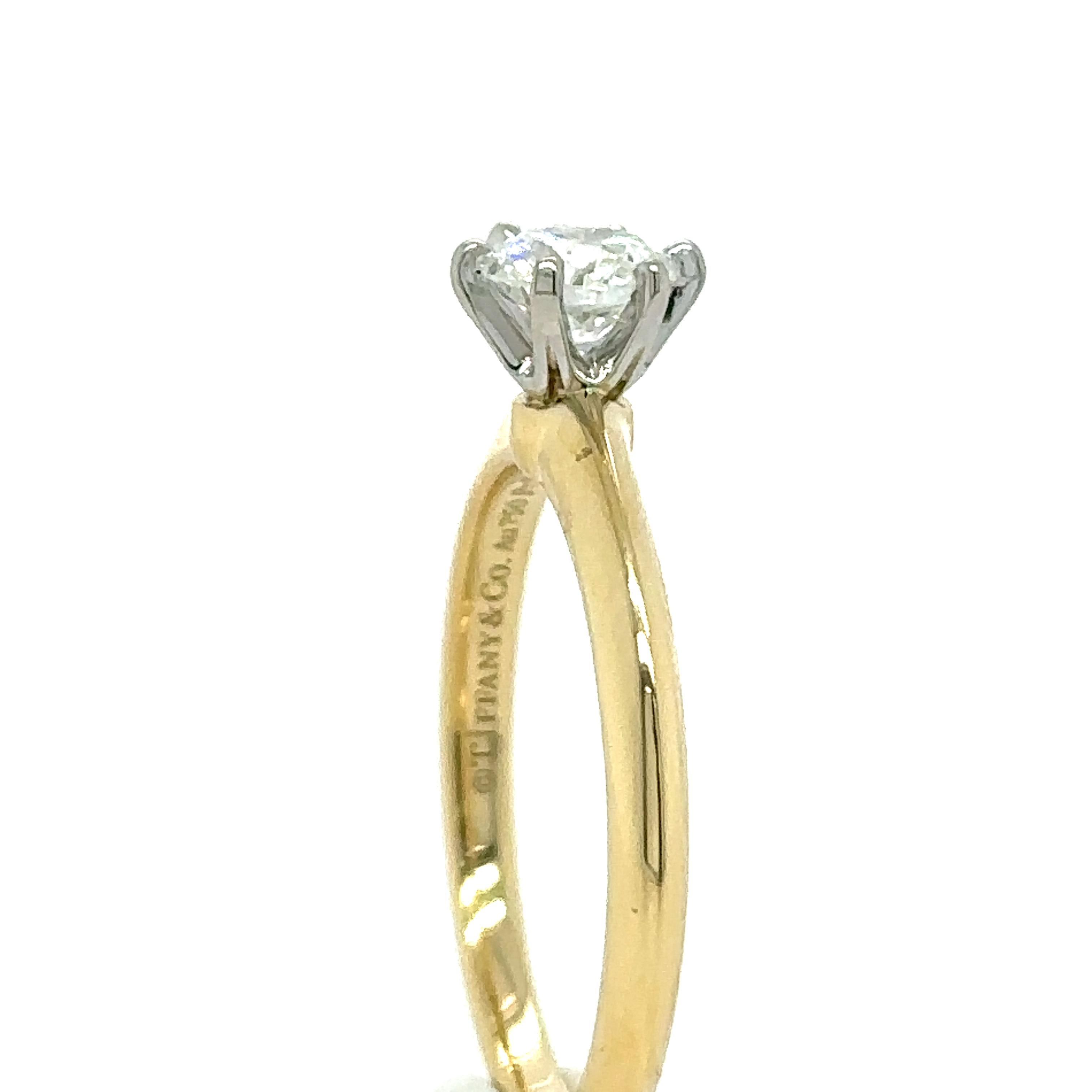 Round Cut Tiffany & Co Yellow Gold .5ct Diamond Ring