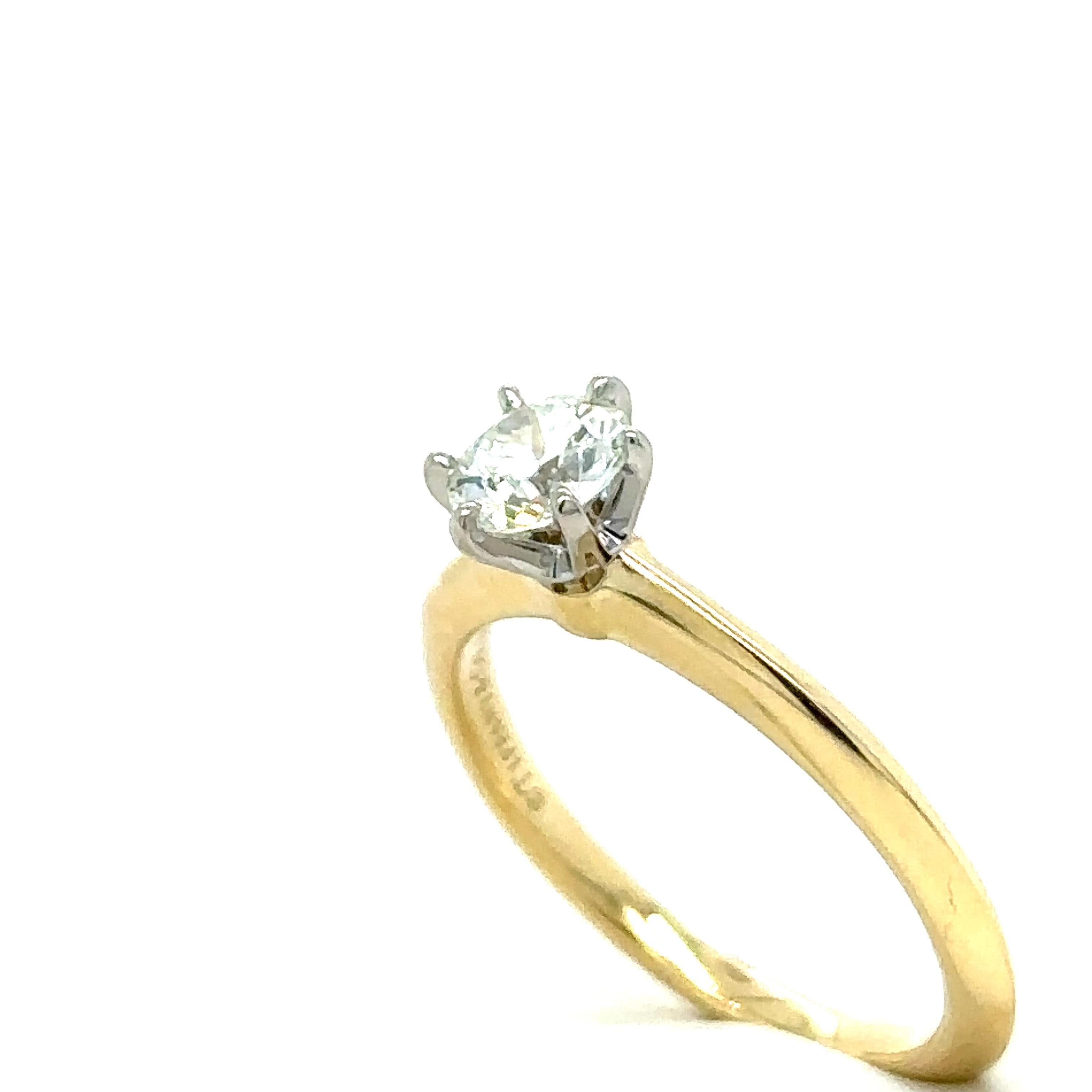 Tiffany & Co Yellow Gold .5ct Diamond Ring In Excellent Condition In SYDNEY, NSW