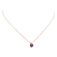 Tiffany & Co. Yellow Gold, Amethyst, and Diamond Pendant Necklace