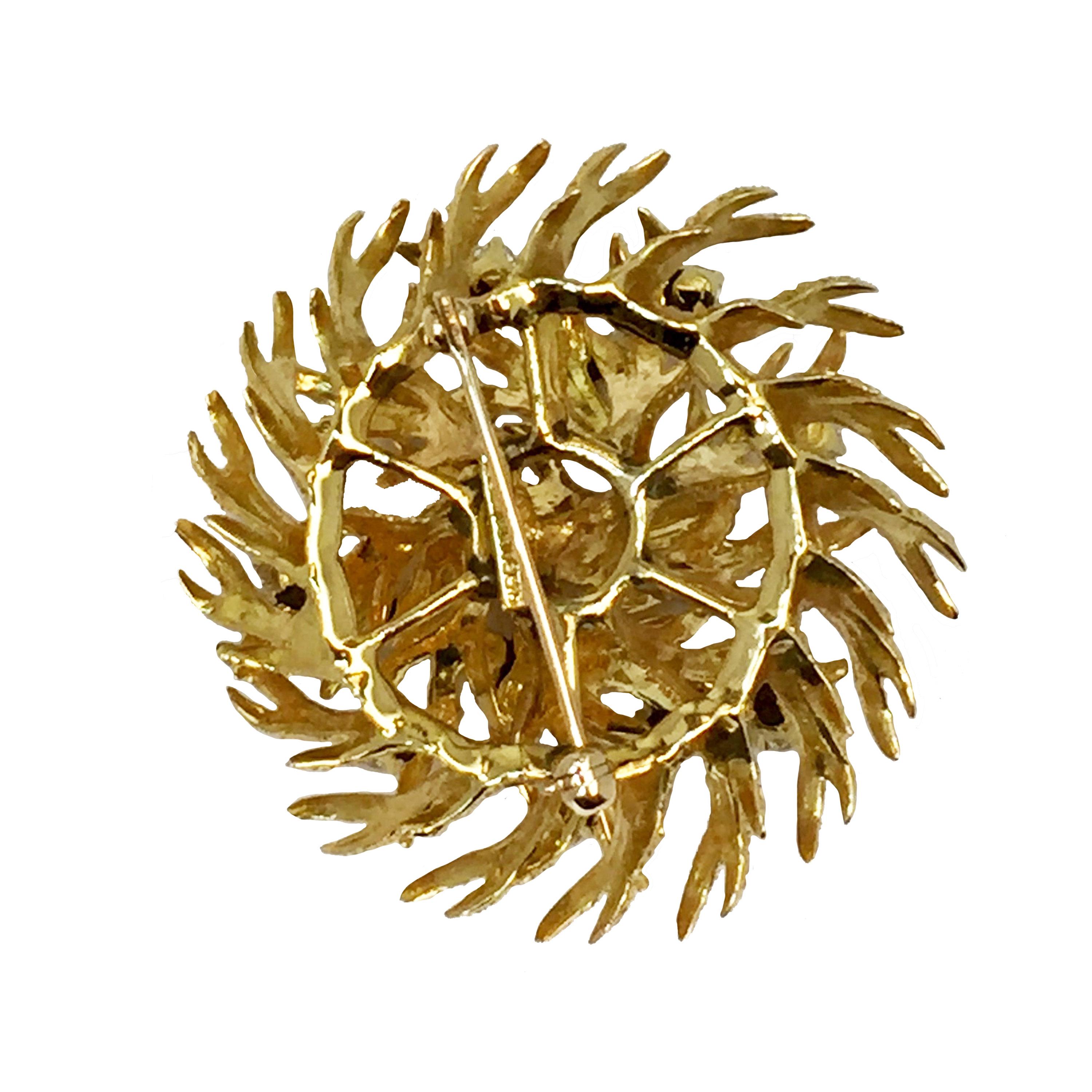 Women's Tiffany & Co. Yellow Gold and Diamond Branches Brooch