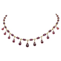 Vintage Tiffany & Co. Yellow Gold and Garnet Necklace