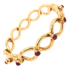 Tiffany & Co. Yellow Gold and Ruby Bangle Bracelet